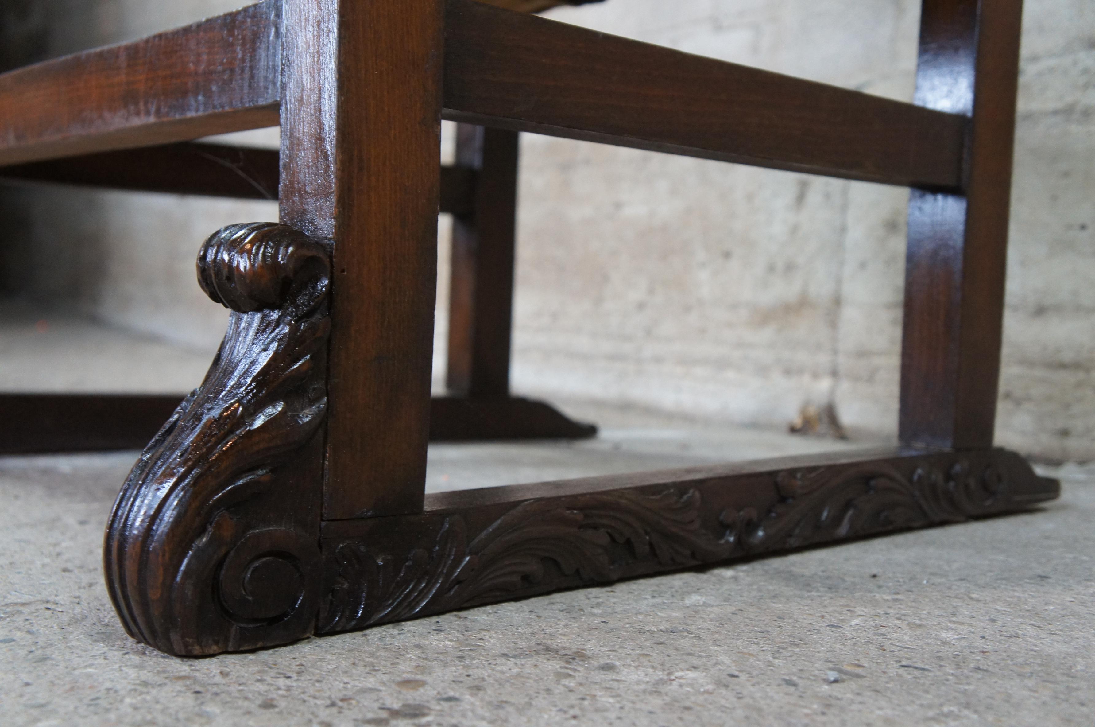 Monumental Antique Italian Renaissance Victorian Figural Cherub Throne Arm Chair 1