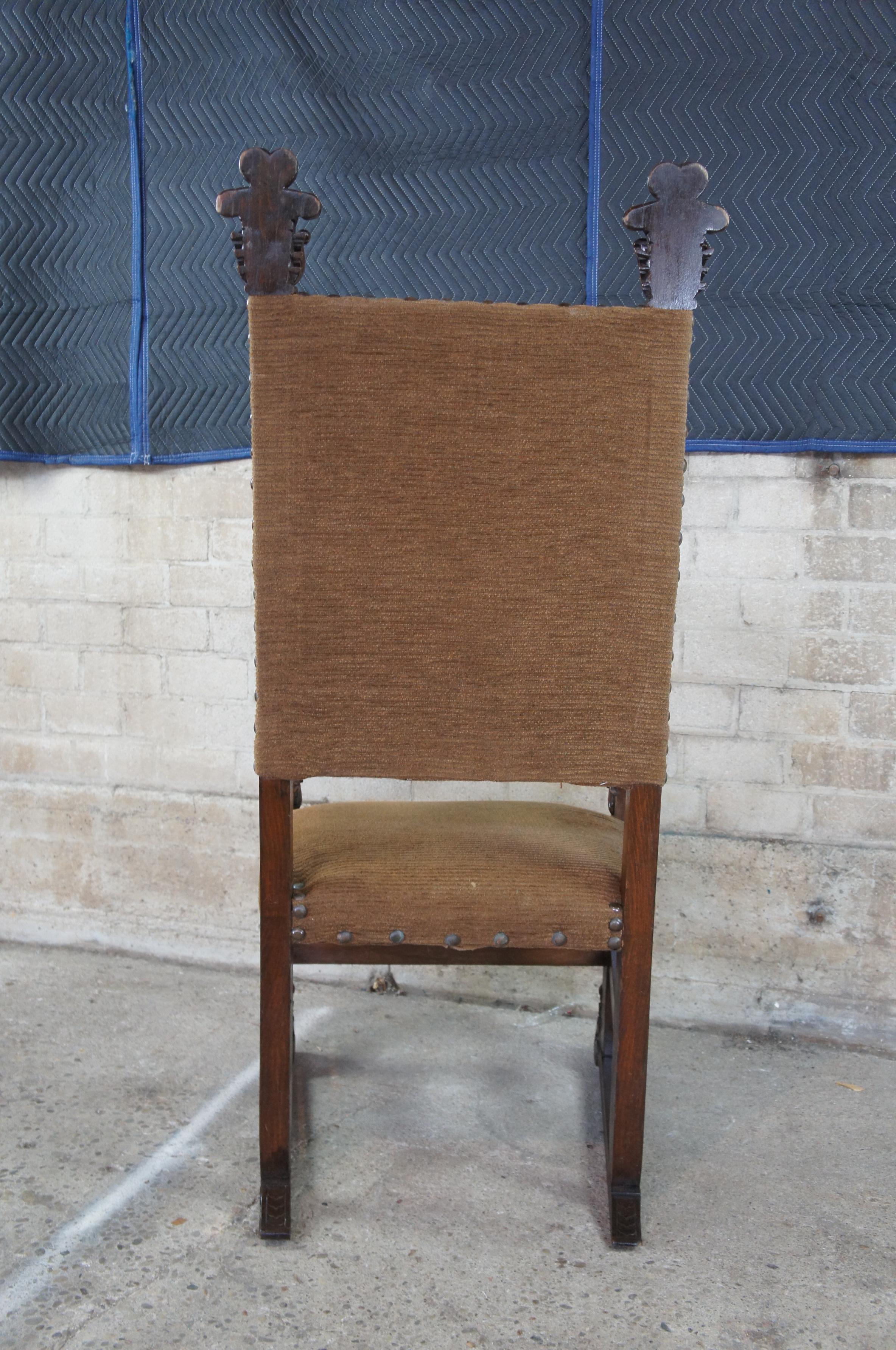 Monumental Antique Italian Renaissance Victorian Figural Cherub Throne Arm Chair 4