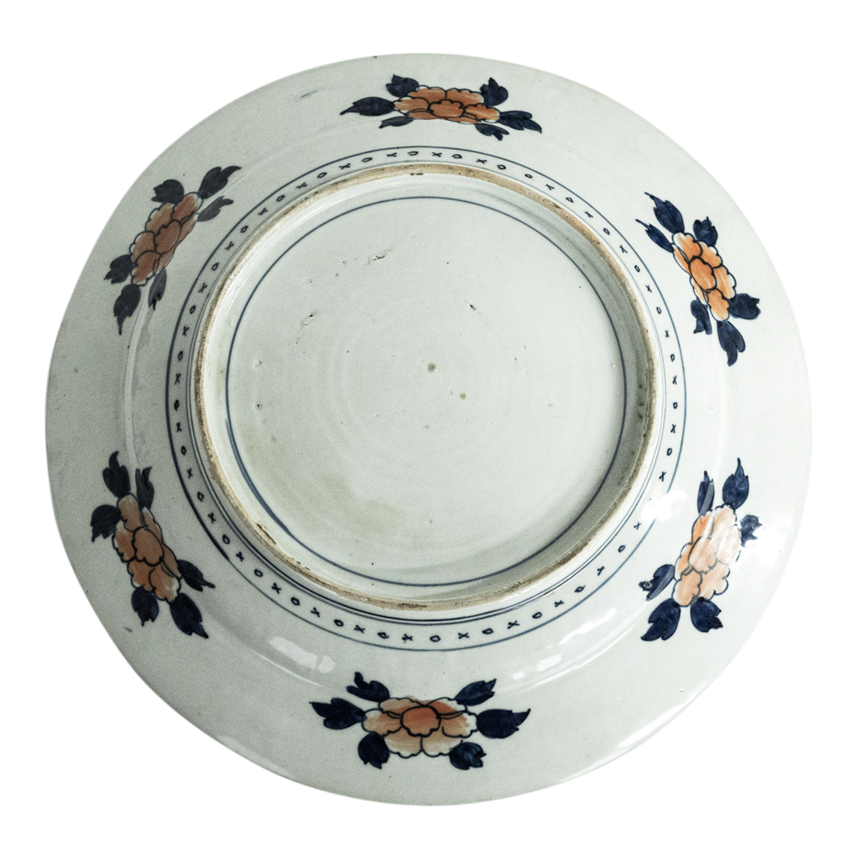 Monumental Plato Cargador Antiguo Japonés Periodo Meiji Imari Porcelain 1880 en venta 5