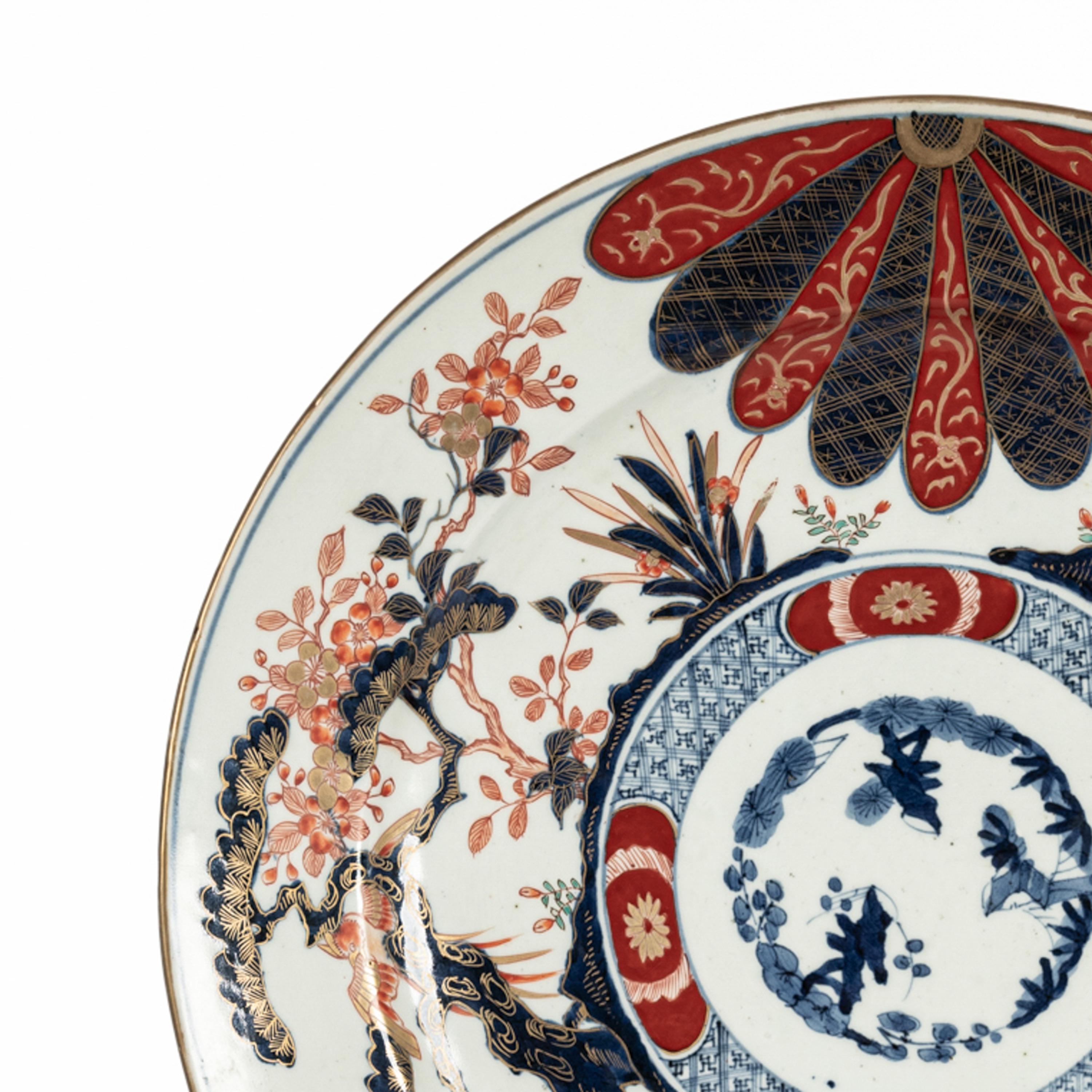 Monumental Antique Japanese Meiji Period Imari Porcelain Charger Plate 1880 For Sale 3