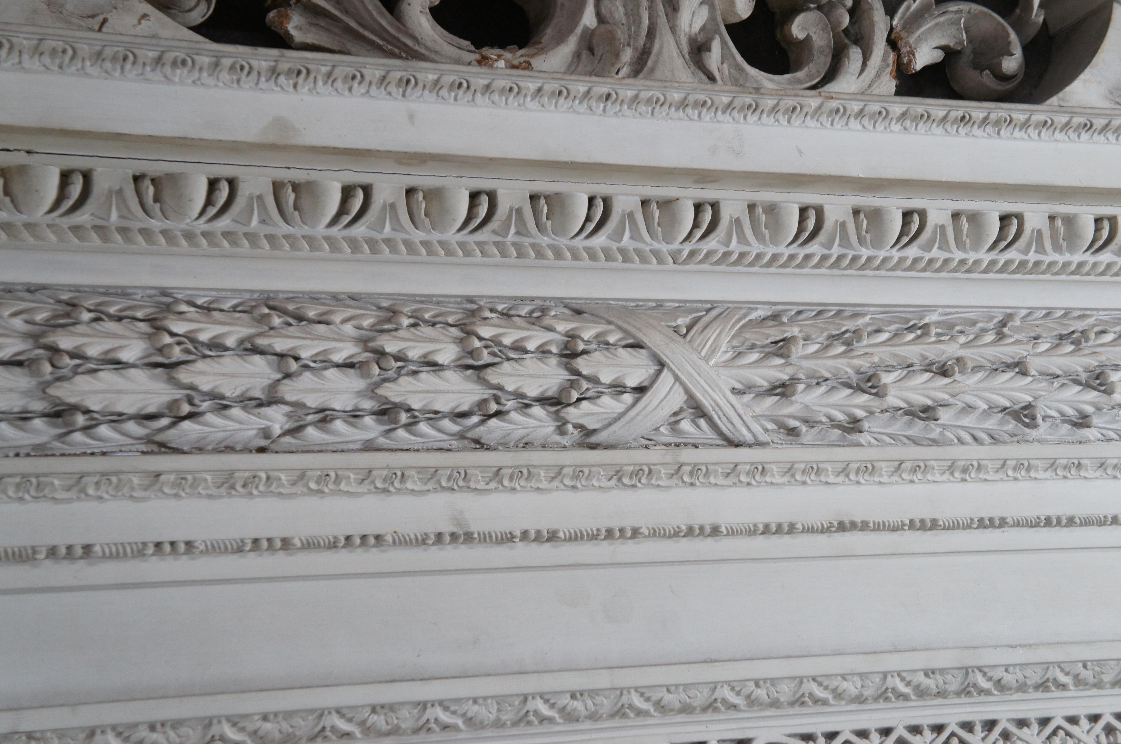 19th Century Monumental Antique Neoclassical European Marble Overmantel Fireplace Mantel 142