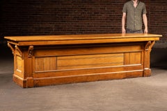 Monumental Antique Oak General Store Mercantile Counter