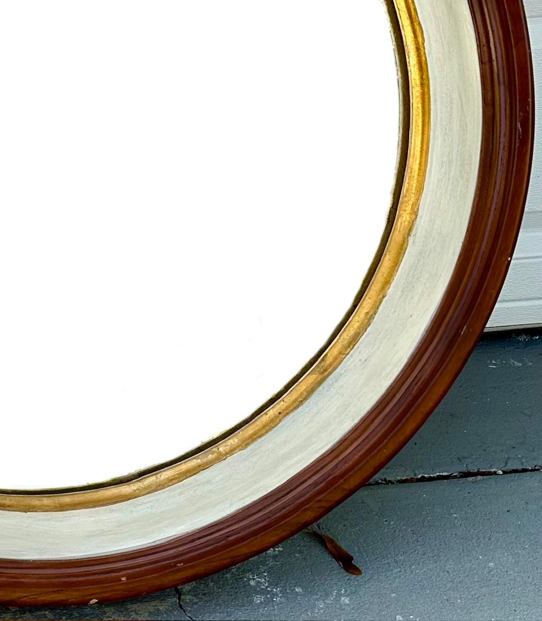 Anglais Monumental Miroir de hublot antique