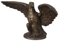 Monumental Antique Roman Bronze Works Gilt American Bald Eagle Sculpture Statue