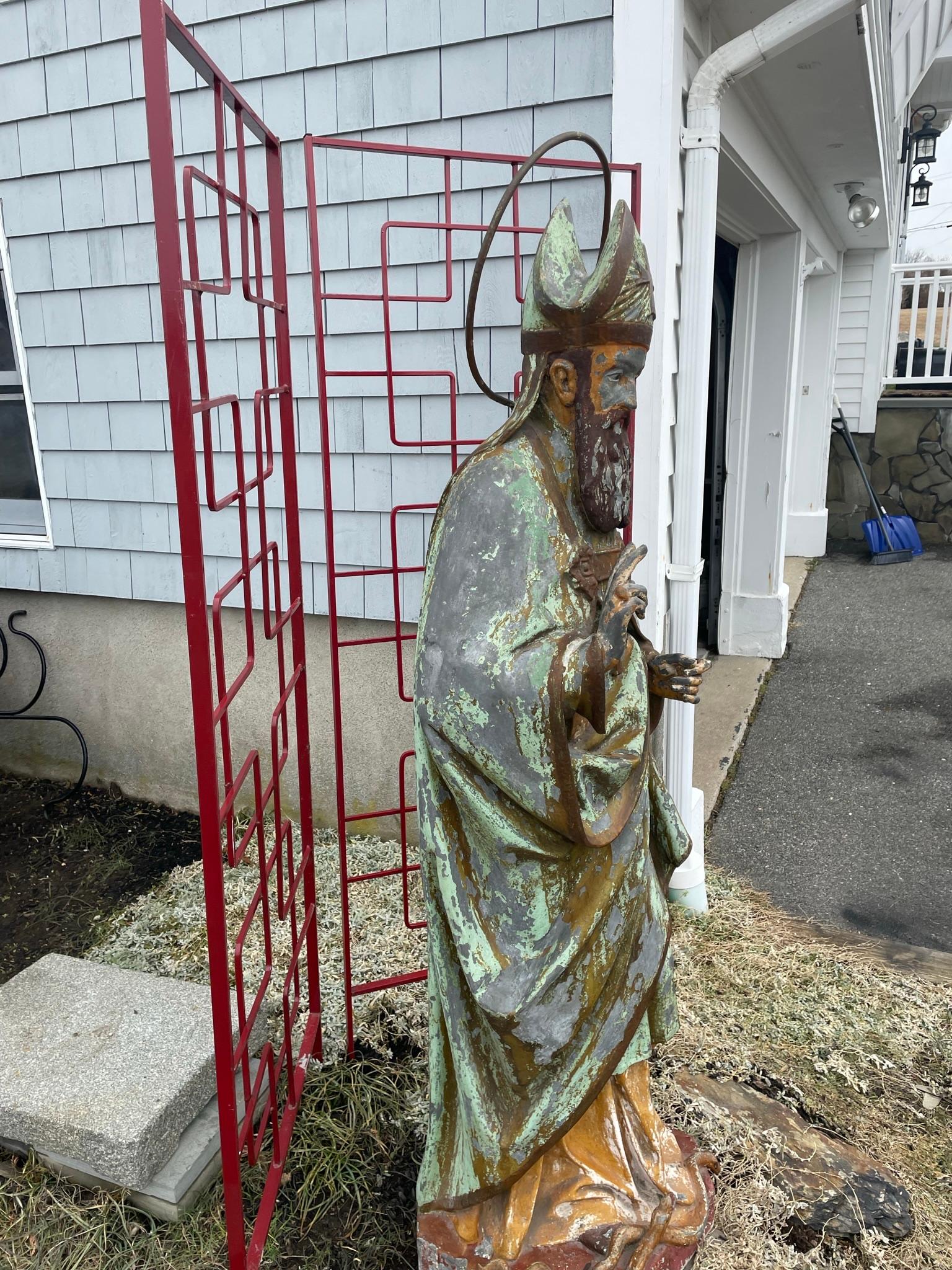 Monumental Antique Saint Patrick Garden Sculpture For Sale 2