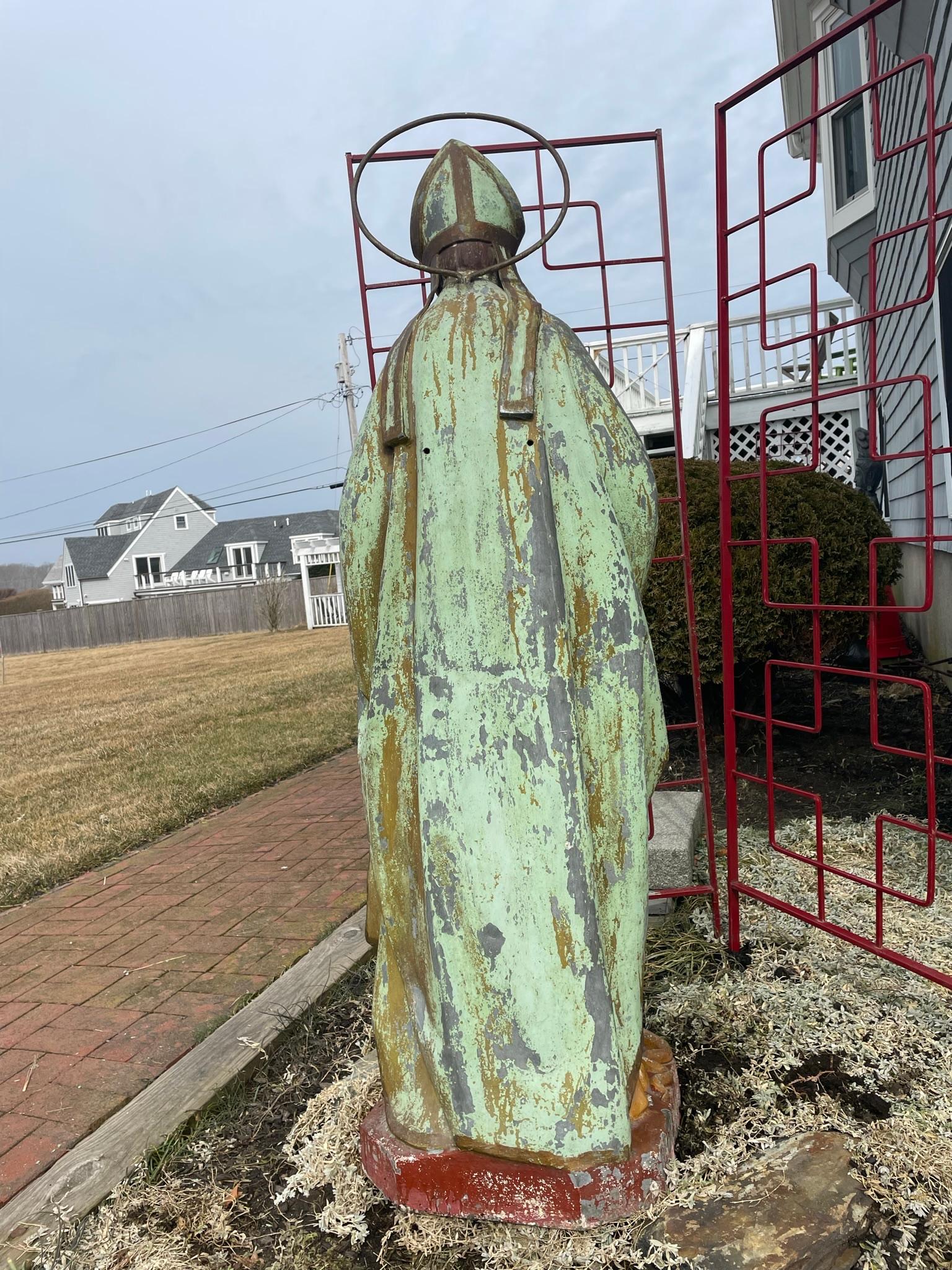 Monumental Antique Saint Patrick Garden Sculpture For Sale 4