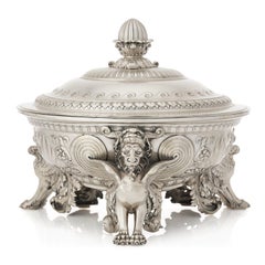 Monumental Antique Silver Tureen by Wilkens & Söhne 1905, Bremen Germany