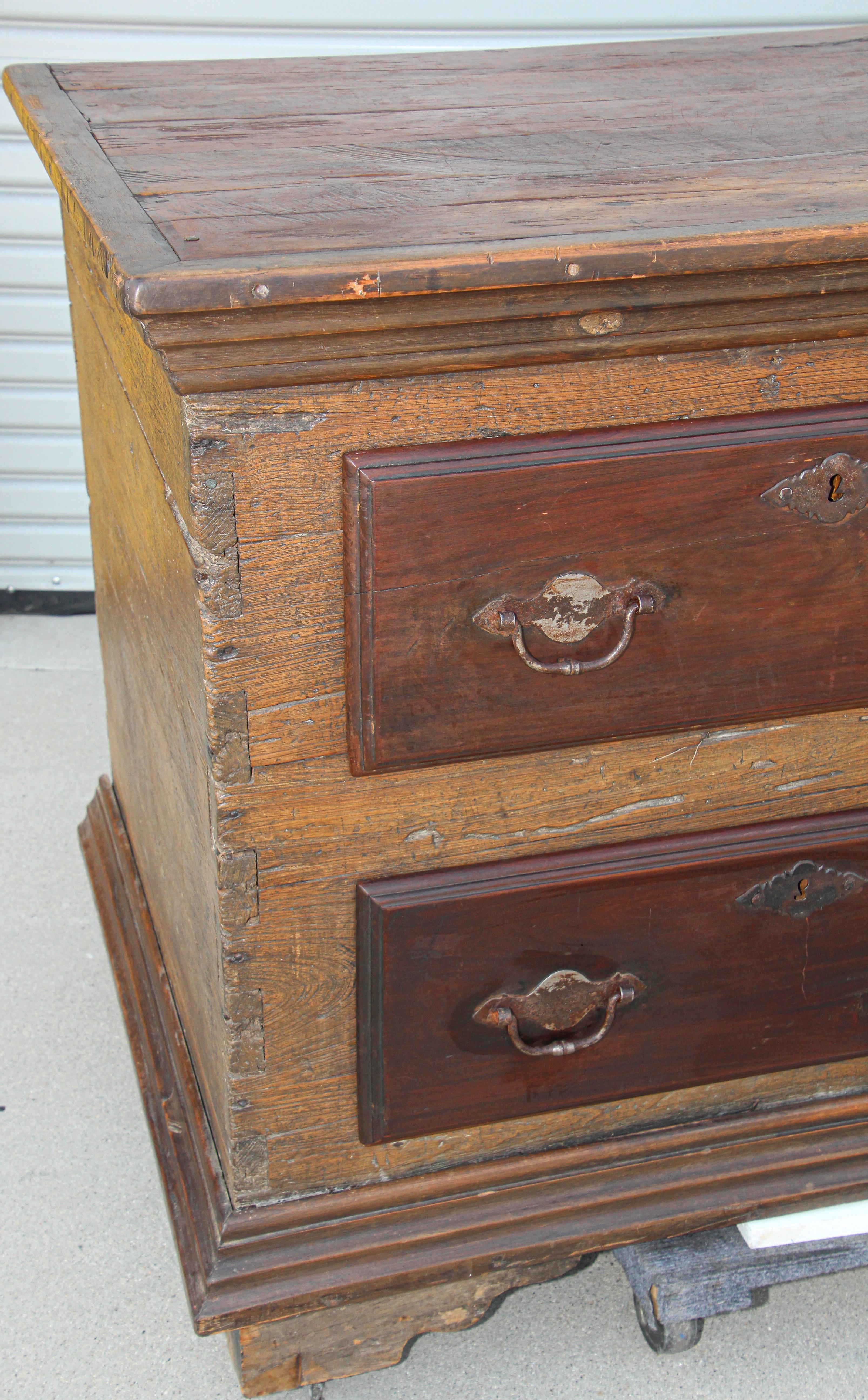 Monumental Antique Solid Rustic Oak Georgian Country Chest, Sideboard 8