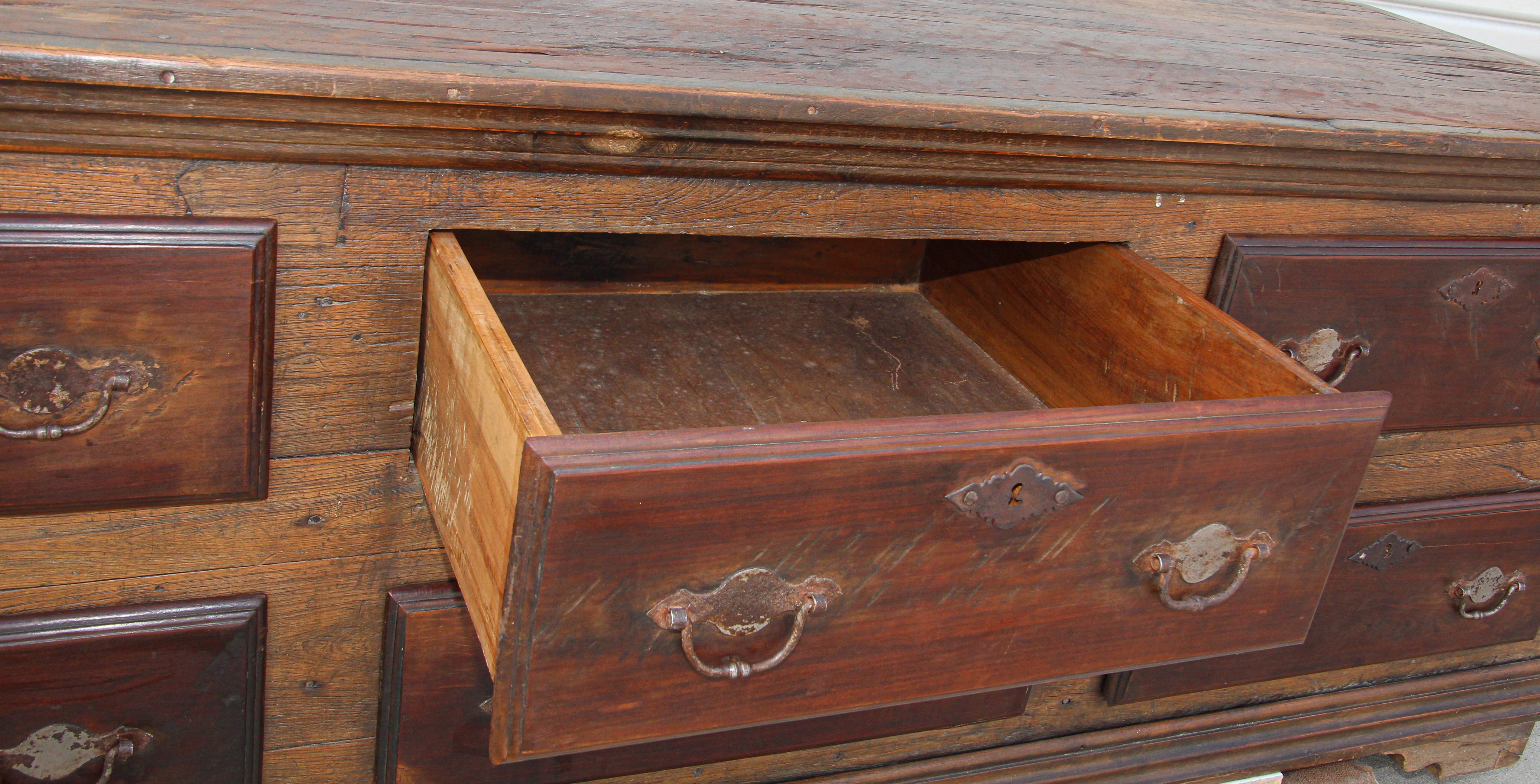 Monumental Antique Solid Rustic Oak Georgian Country Chest, Sideboard 11