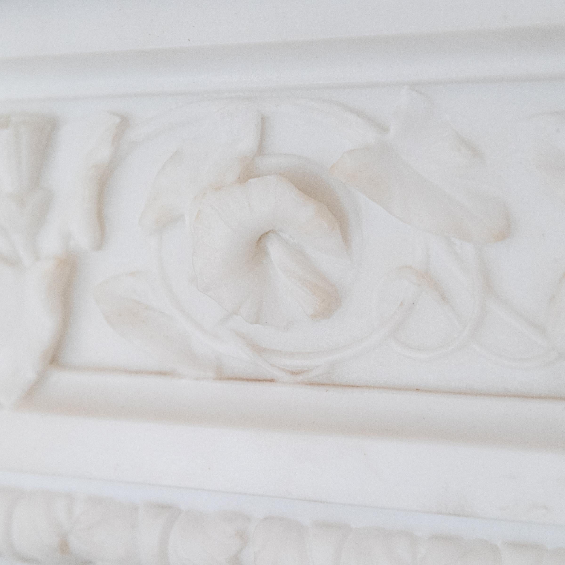 Monumental Antique Statuary Marble Carved Chimneypiece For Sale 6