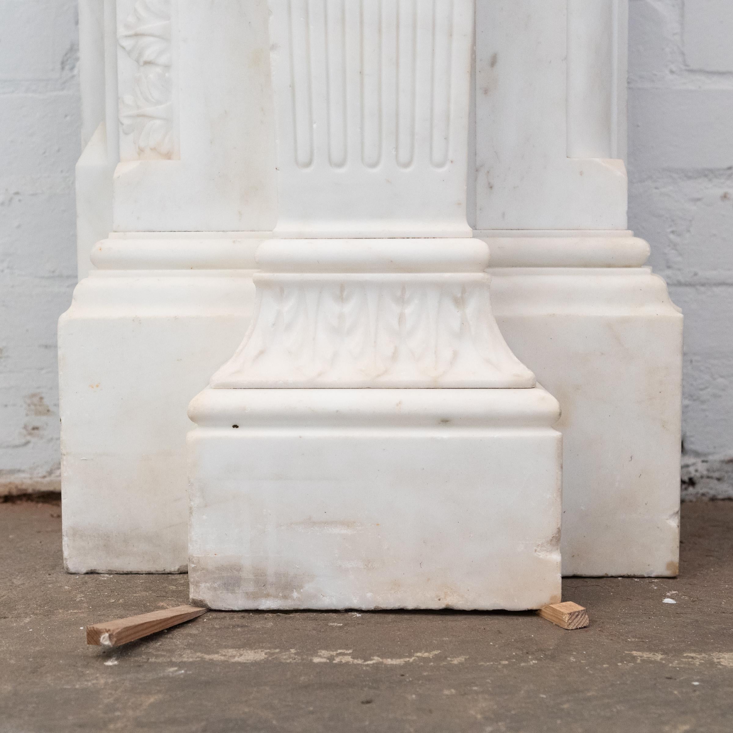 Monumental Antique Statuary Marble Carved Chimneypiece For Sale 11