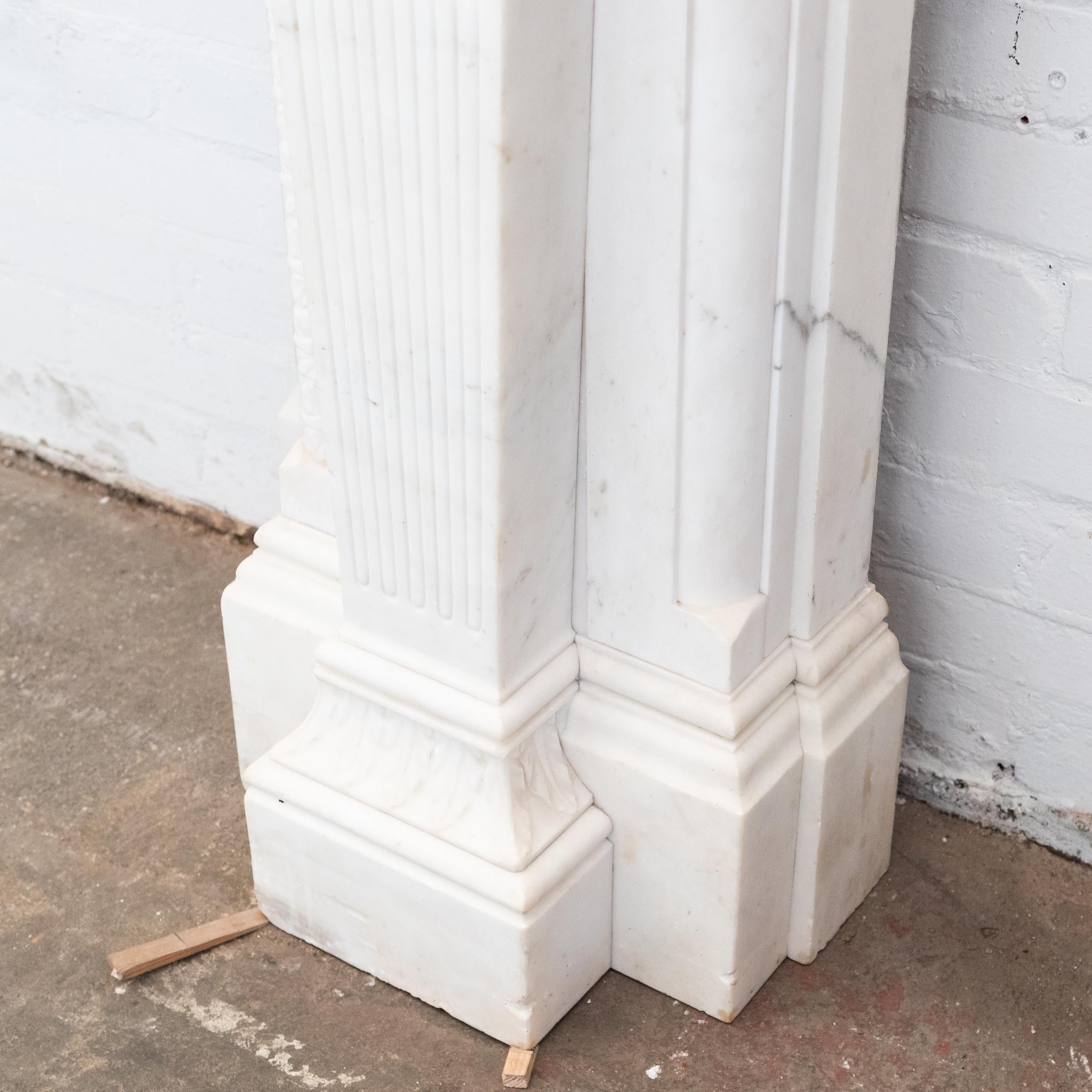 Monumental Antique Statuary Marble Carved Chimneypiece For Sale 12