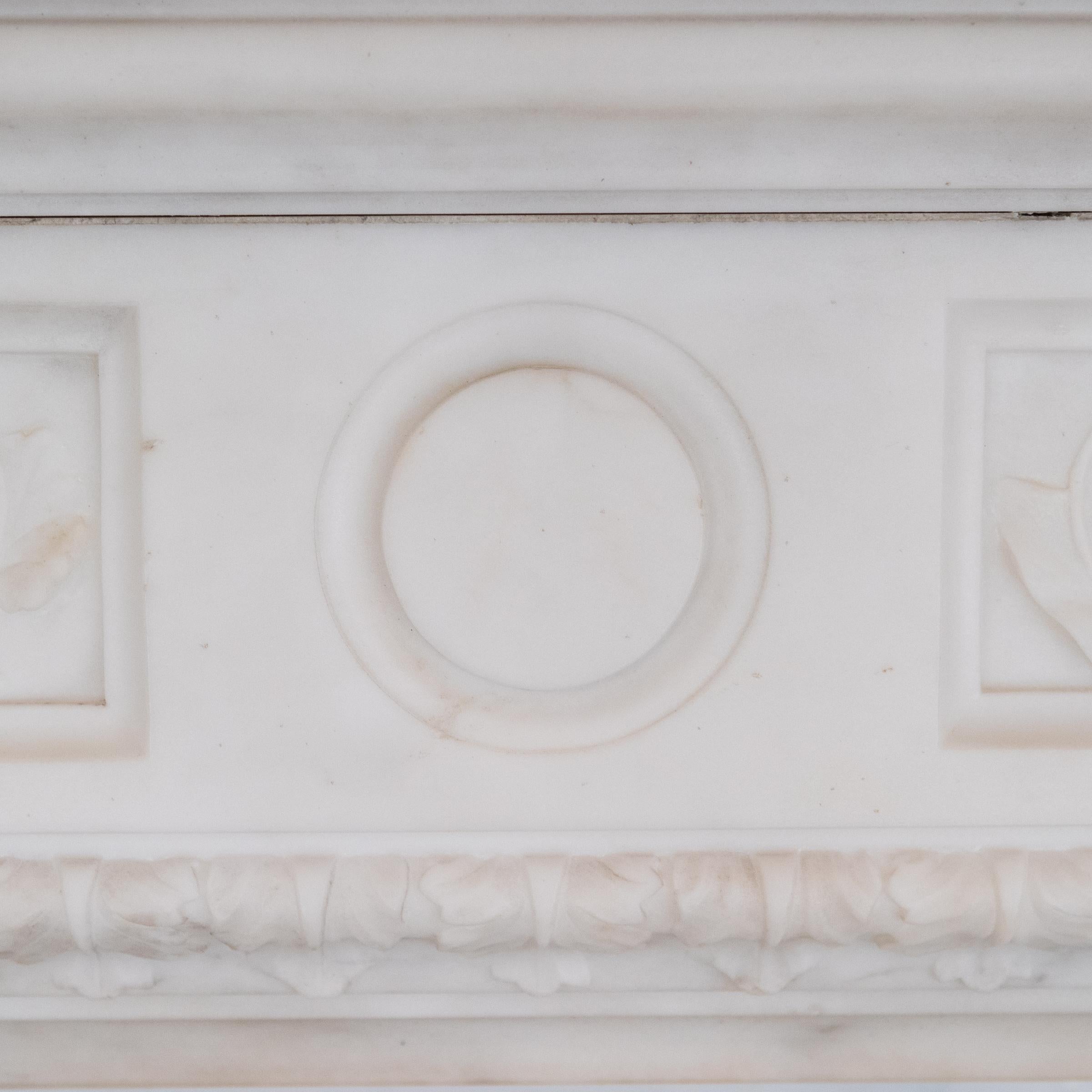 Monumental Antique Statuary Marble Carved Chimneypiece For Sale 4