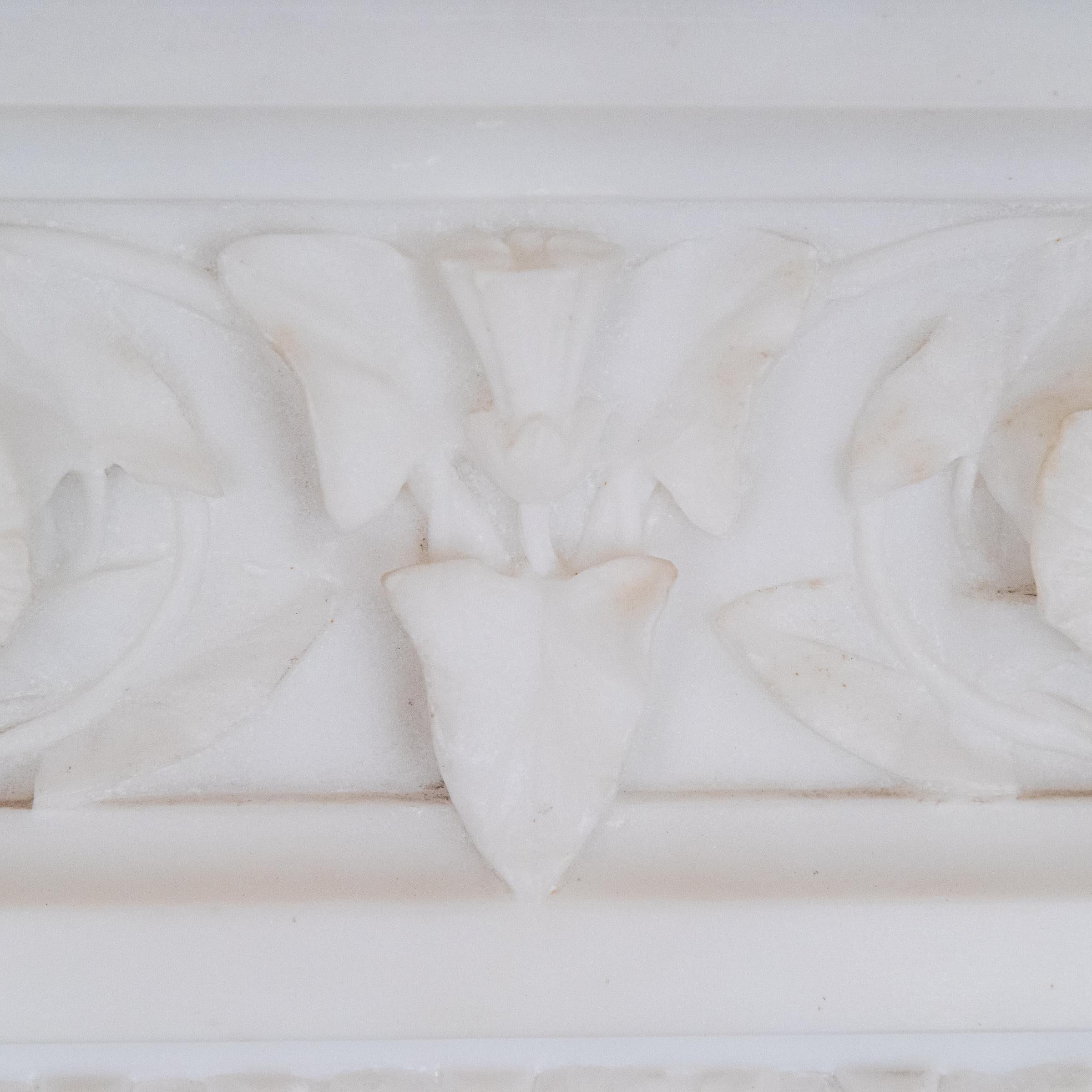 Monumental Antique Statuary Marble Carved Chimneypiece For Sale 5