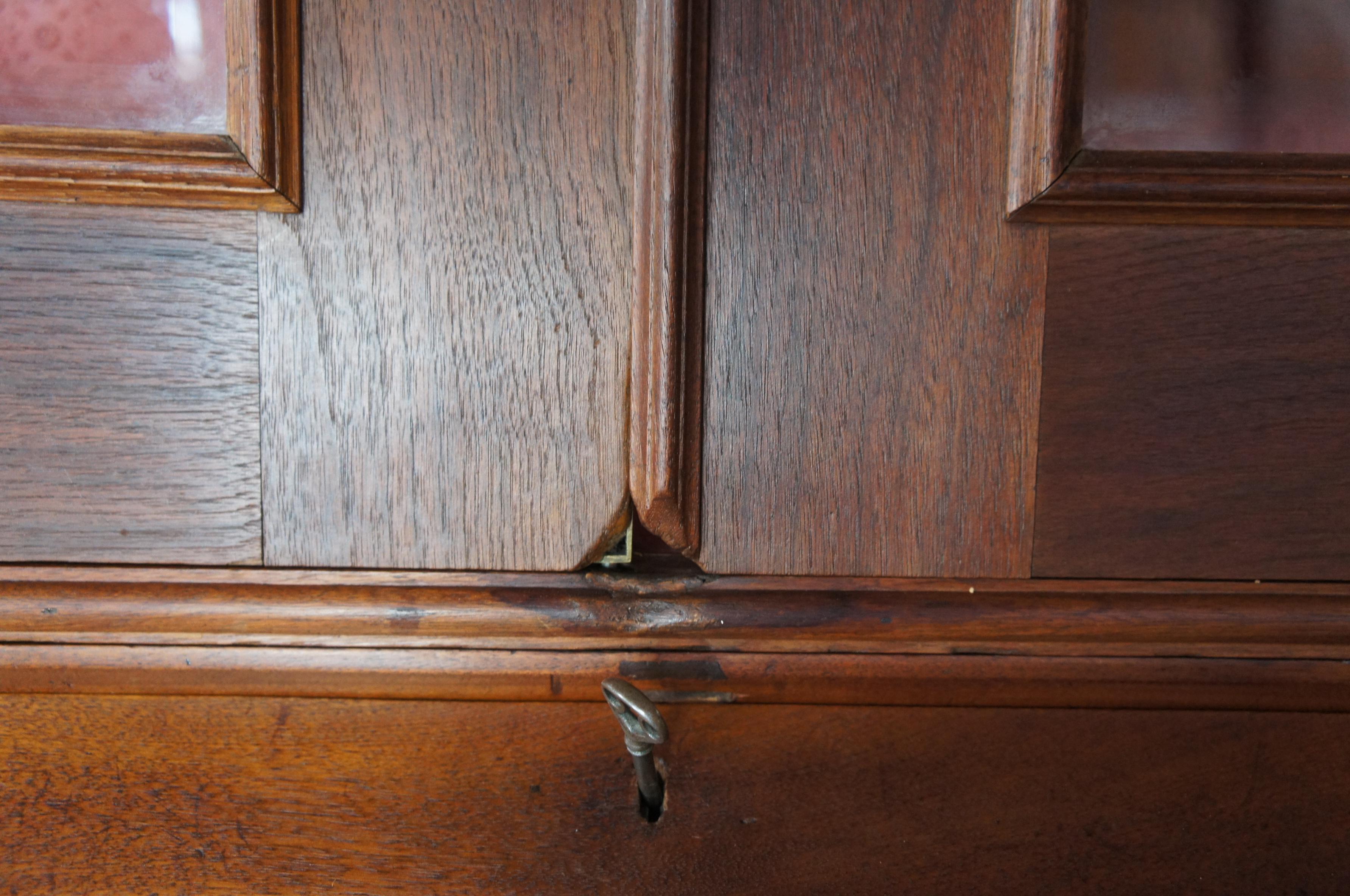 Monumental Antique Victorian Eastlake Walnut Secretary Desk & Bookcase Cabinet For Sale 6