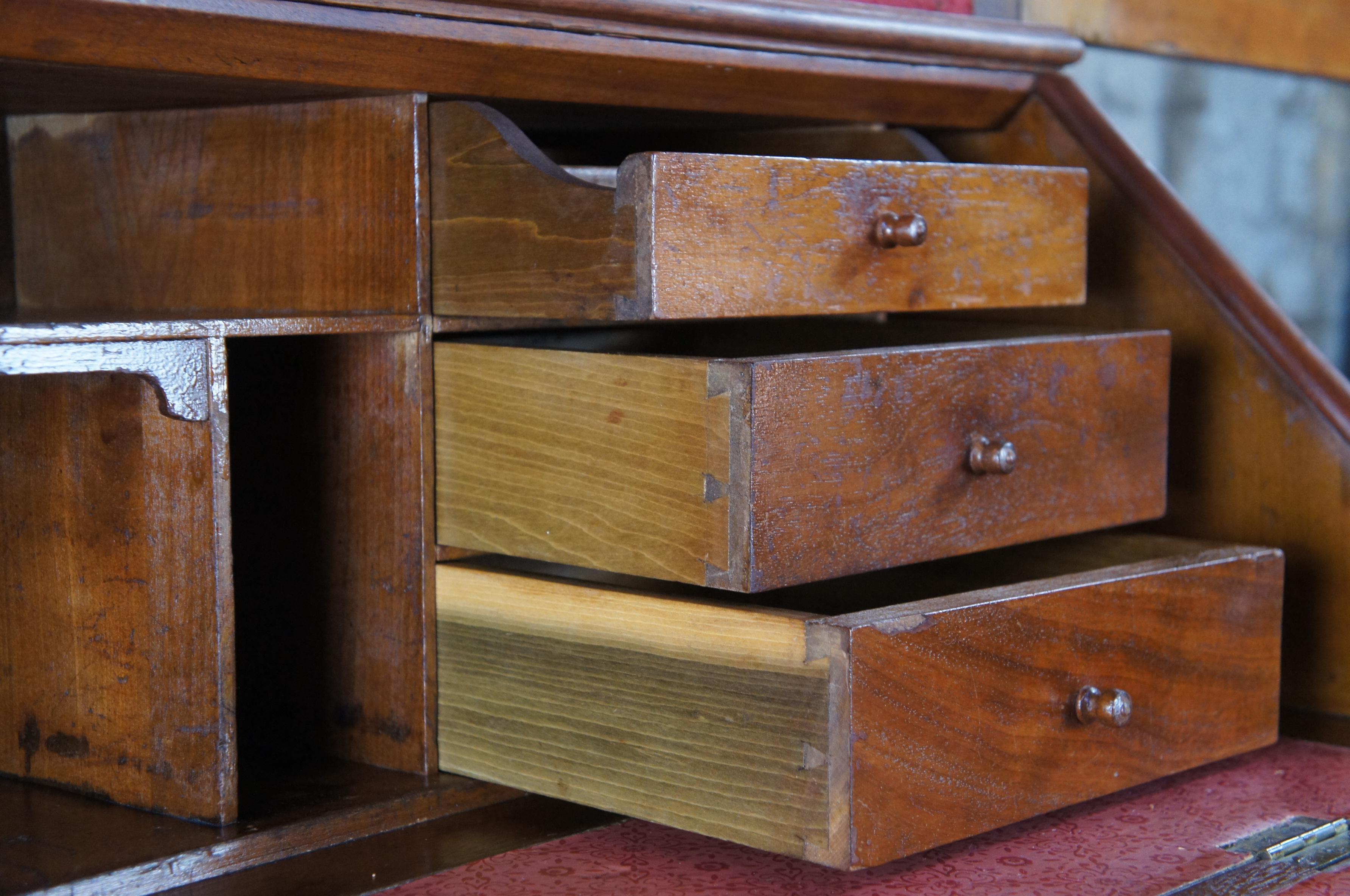 Late 19th Century Monumental Antique Victorian Eastlake Walnut Secretary Desk & Bookcase Cabinet