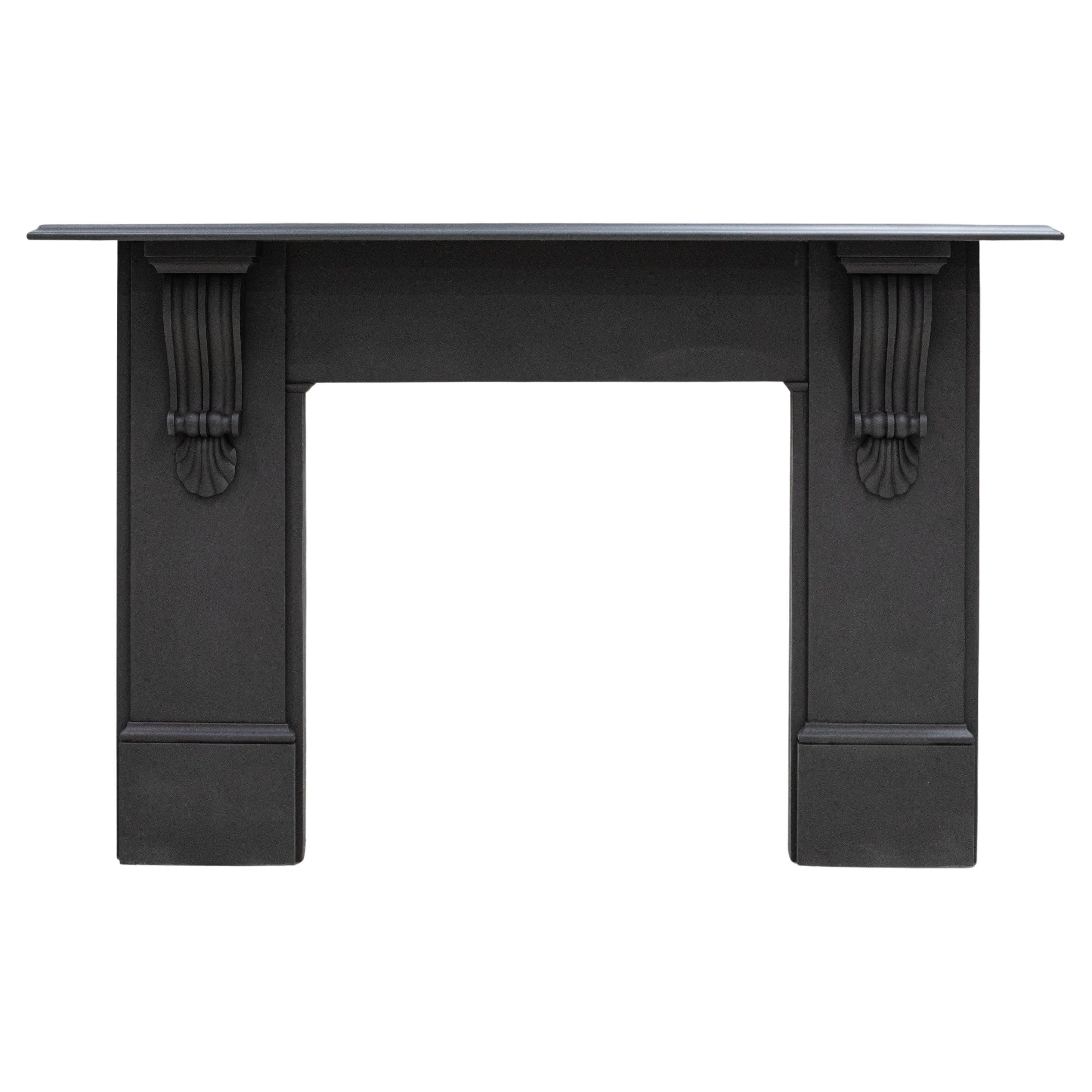 Monumental Antique Victorian Slate Fireplace Surround With Corbels