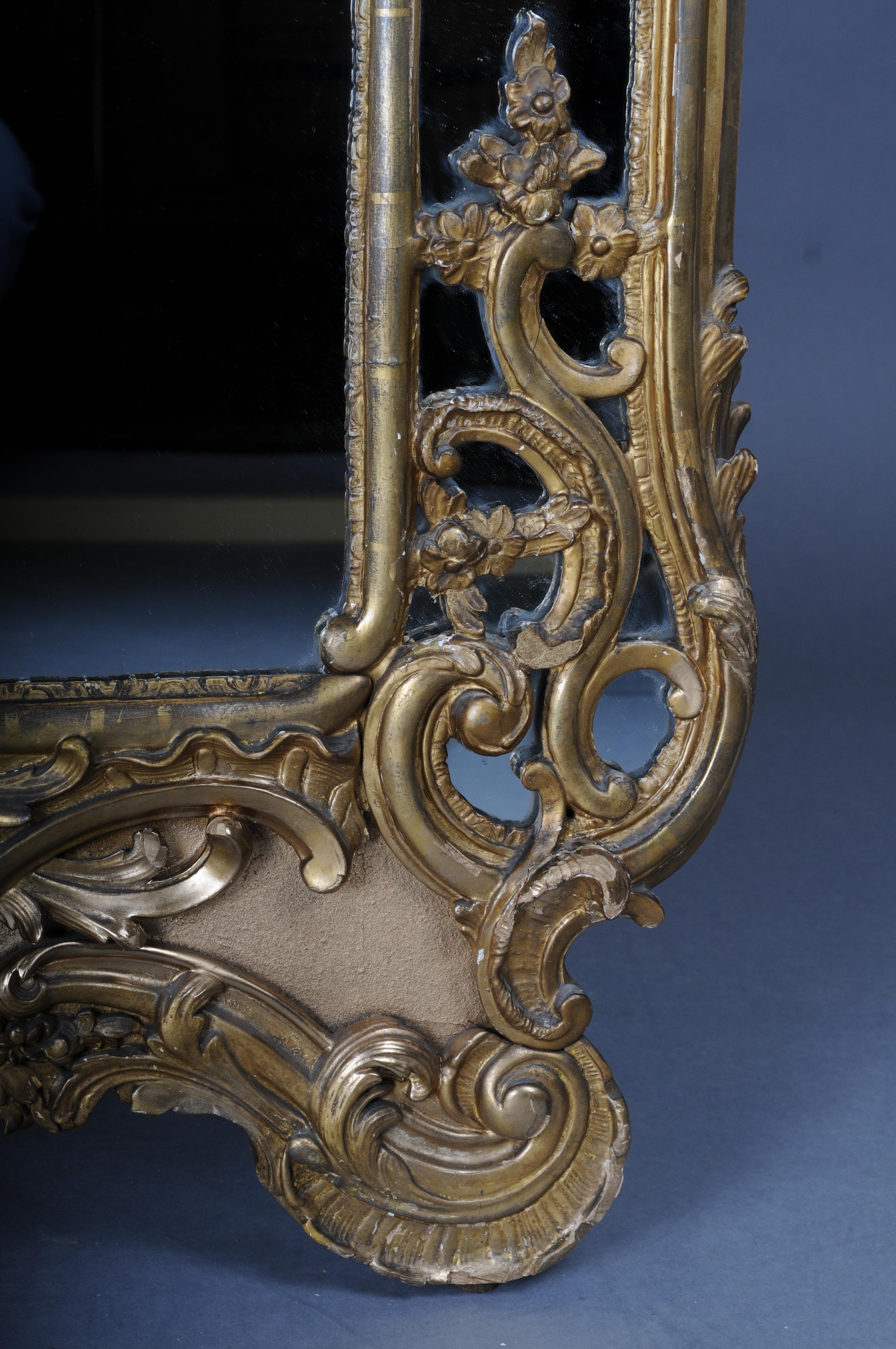 Monumental antique wall mirror, Napoleon III, Paris, gold For Sale 3