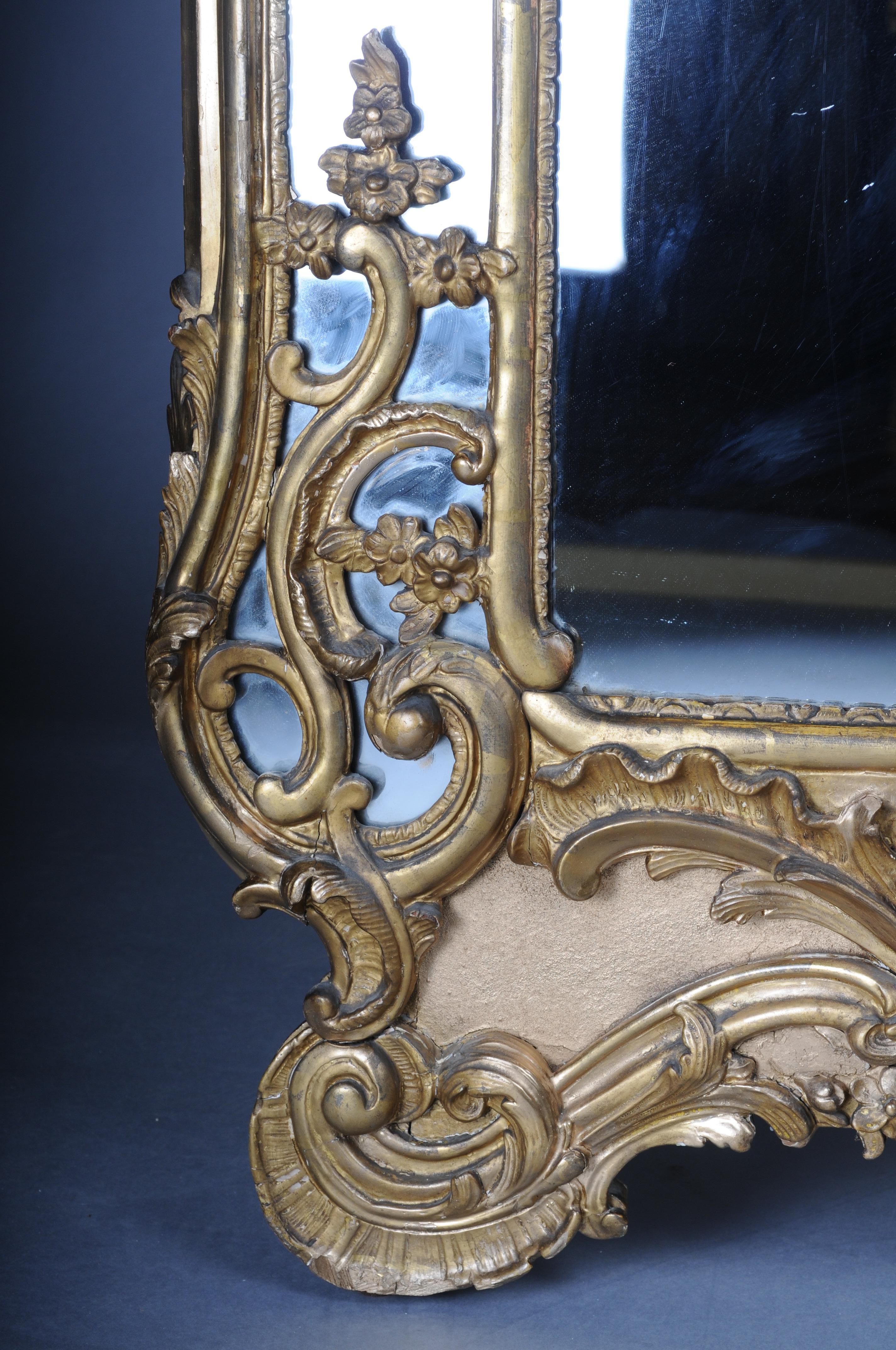 Monumental antique wall mirror, Napoleon III, Paris, gold For Sale 4