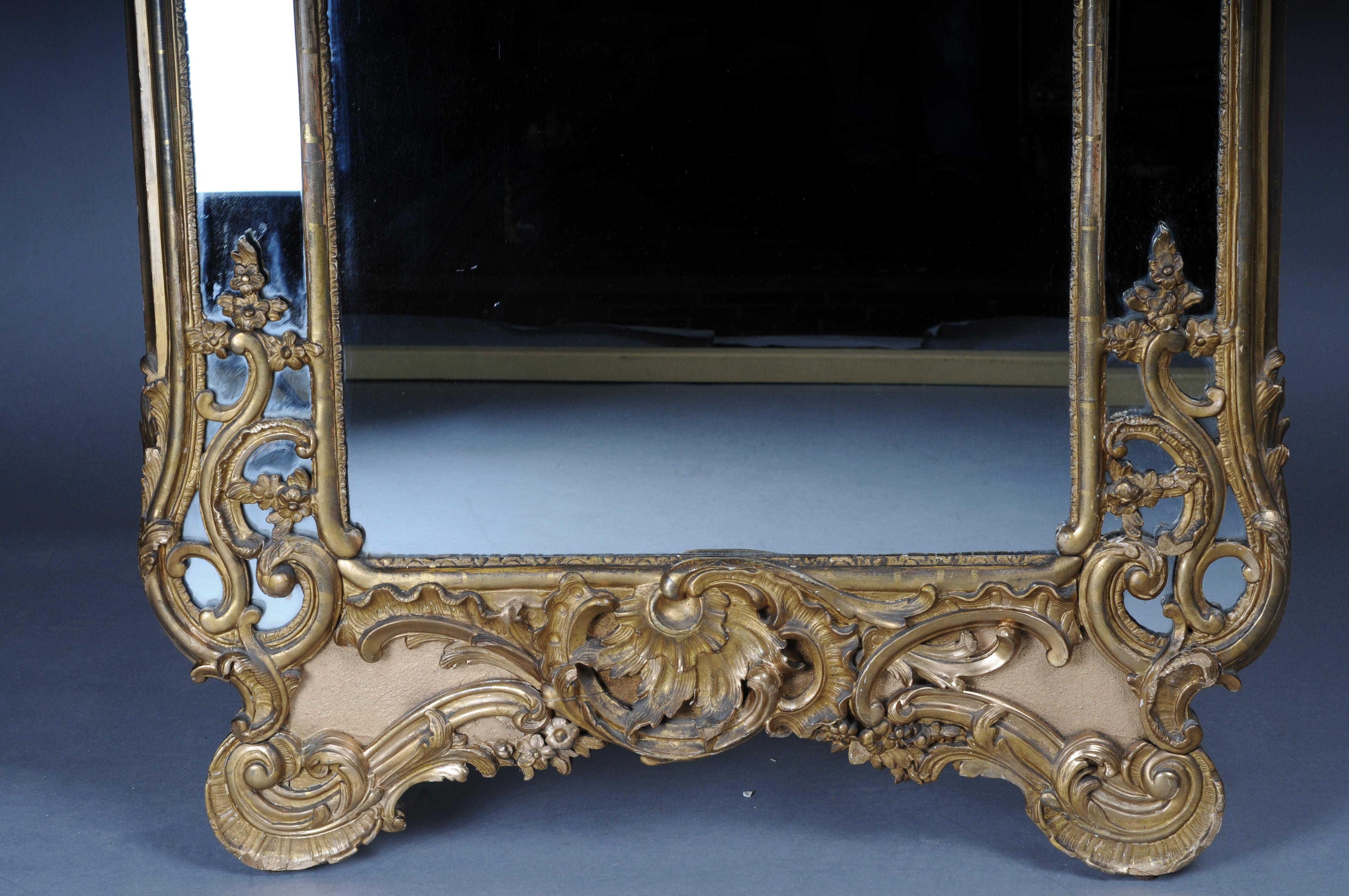 Monumental antique wall mirror, Napoleon III, Paris, gold For Sale 2