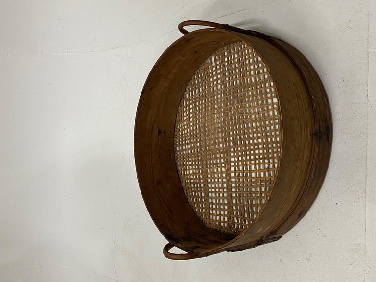 Reed Monumental Antique Wooden Farm Sifter Wall Object