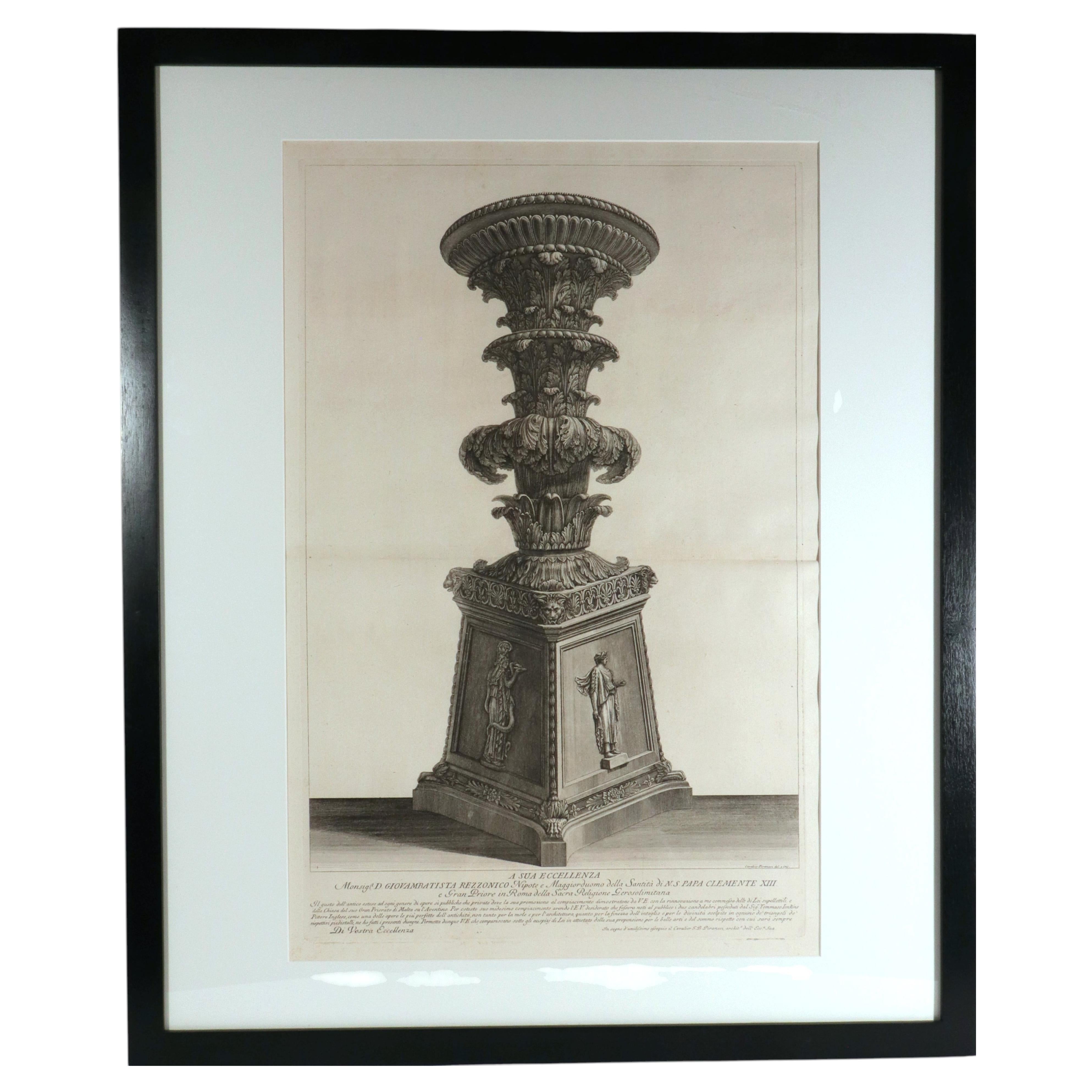 Monumental Antiquity: Giovanni Battista Piranesi Engraving of a Candelabrum