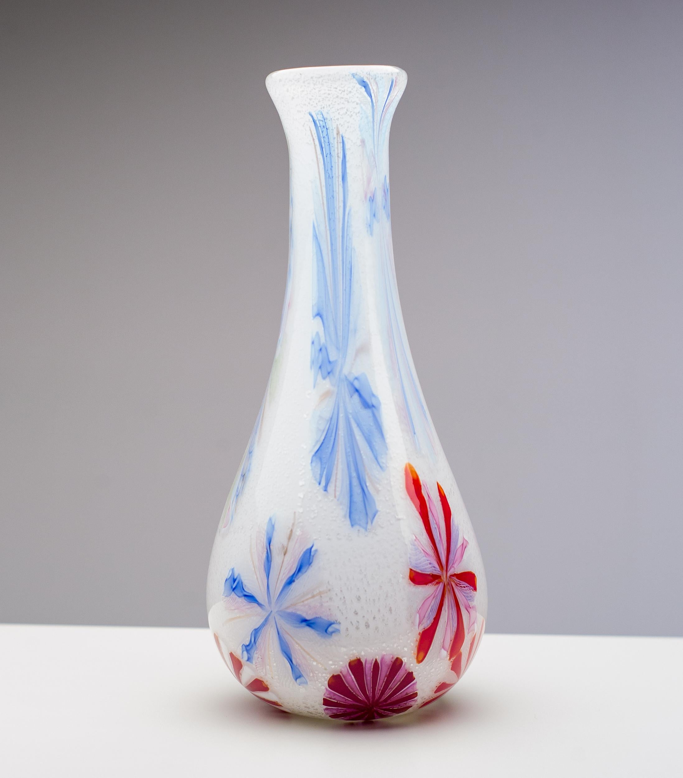 Verre de Murano Monumental Anzolo Fuga pour A.V.E.M. Vase en verre 'Murrine Incatenate' de Murano en vente