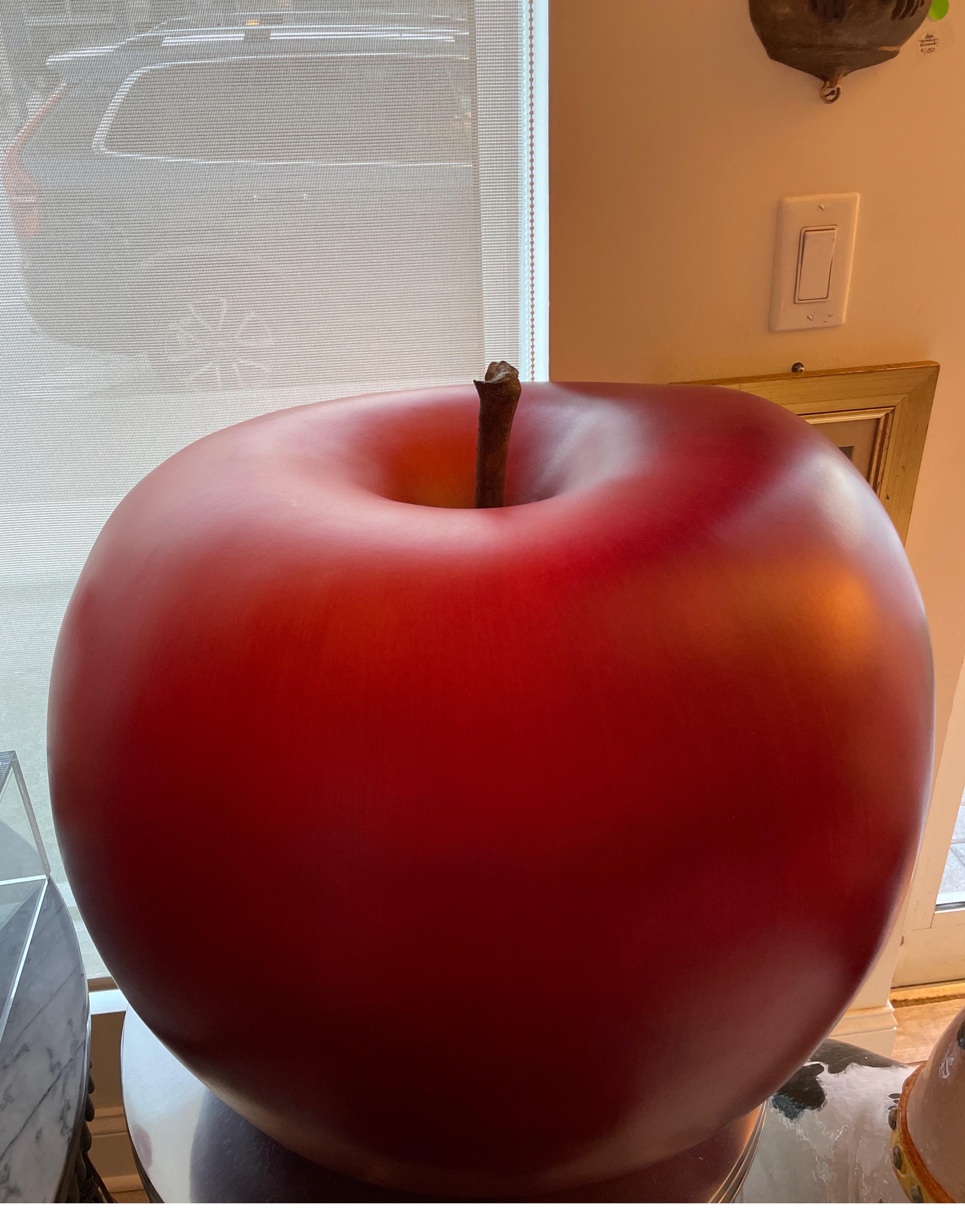 Brazilian Monumental Apple Sculpture by Selma Calheira For Sale