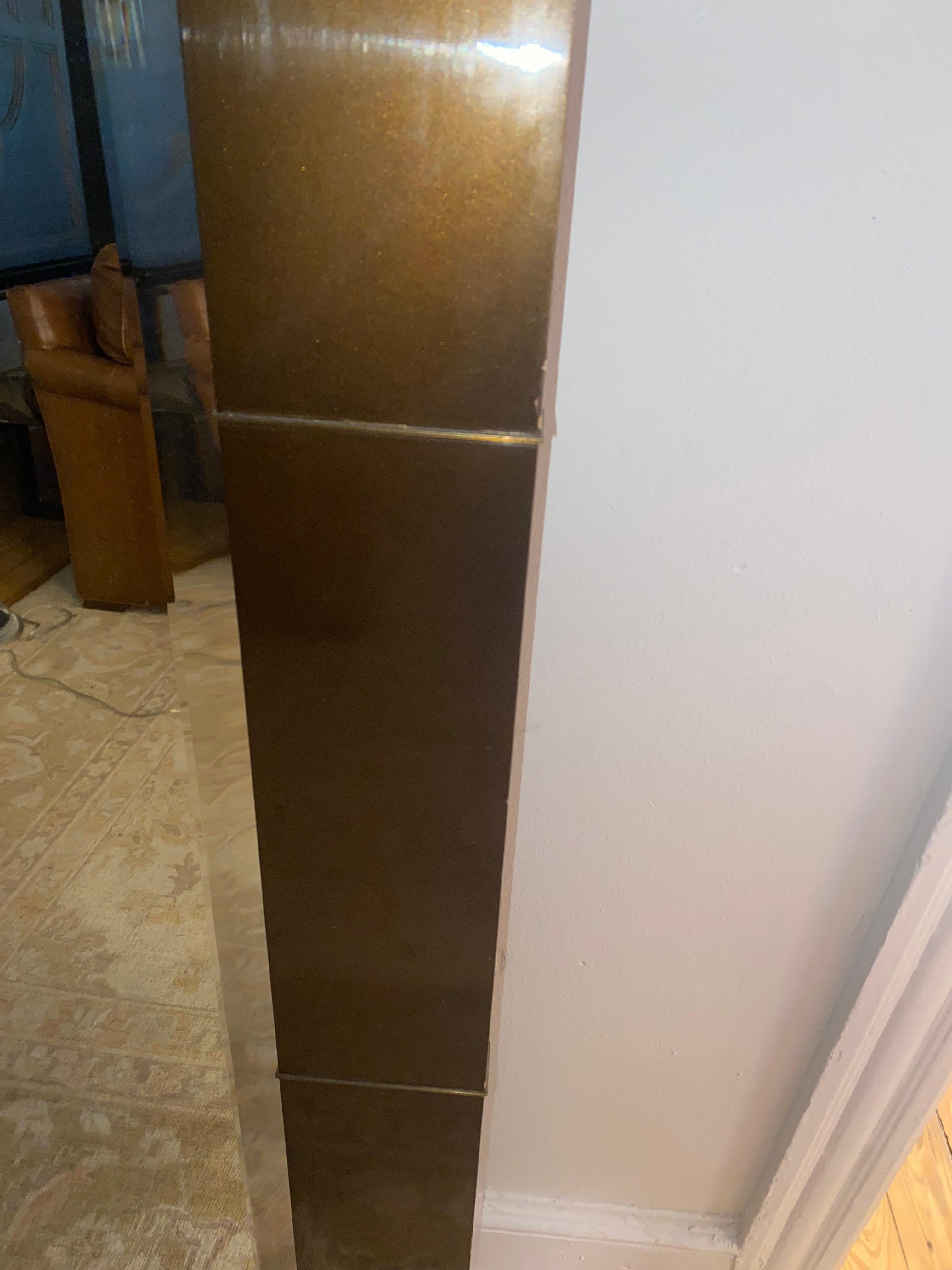 Monumental Art Deco Espejo arqueado de pie o de pared alto Madera en venta