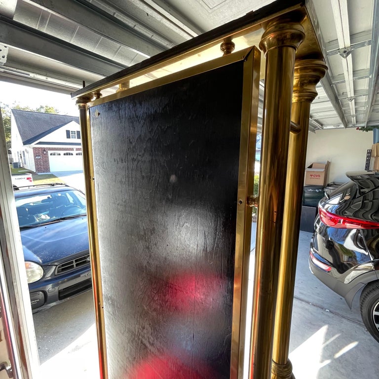 Monumental Art Deco Brass Free Standing Beveled Floor Mirror For Sale at 1stDibs art deco