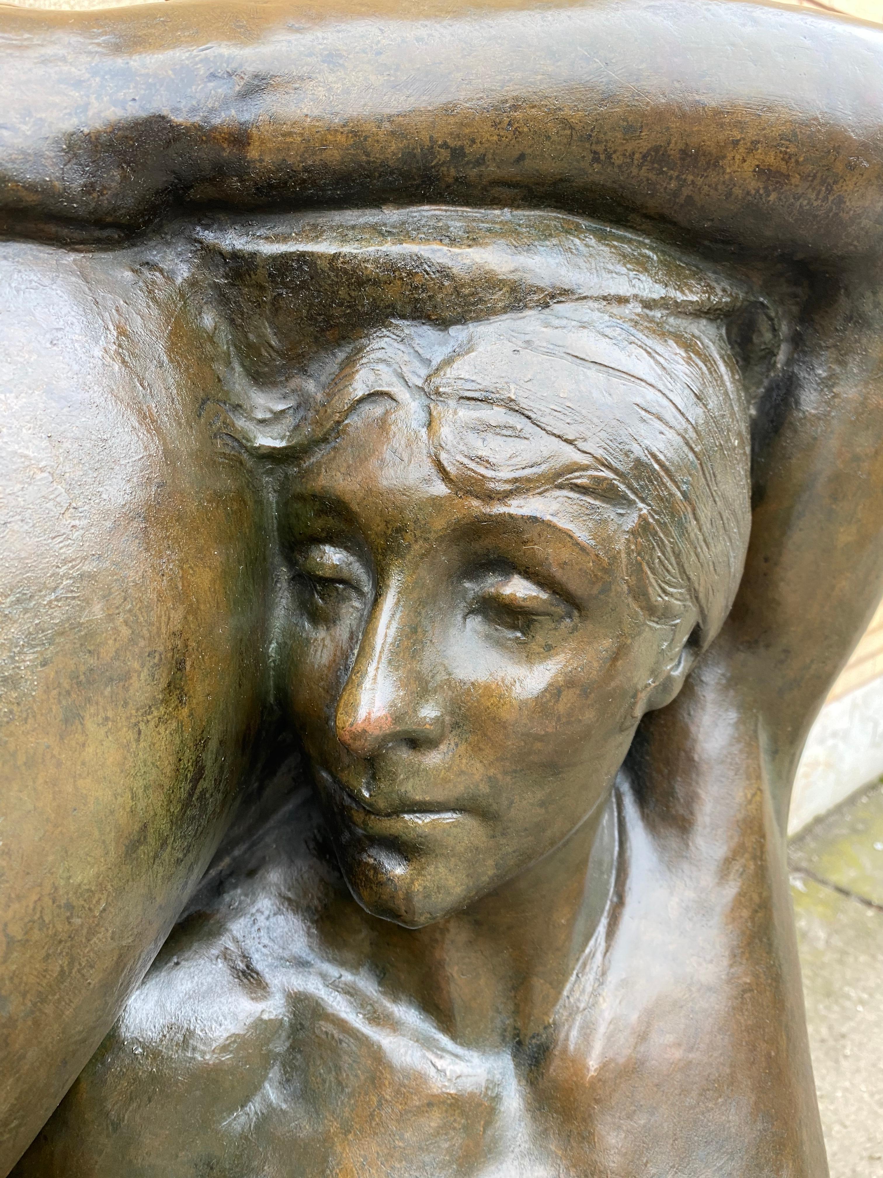 Monumentale fontaine murale / sculpture en bronze Art Deco de Janet Scudder  en vente 3
