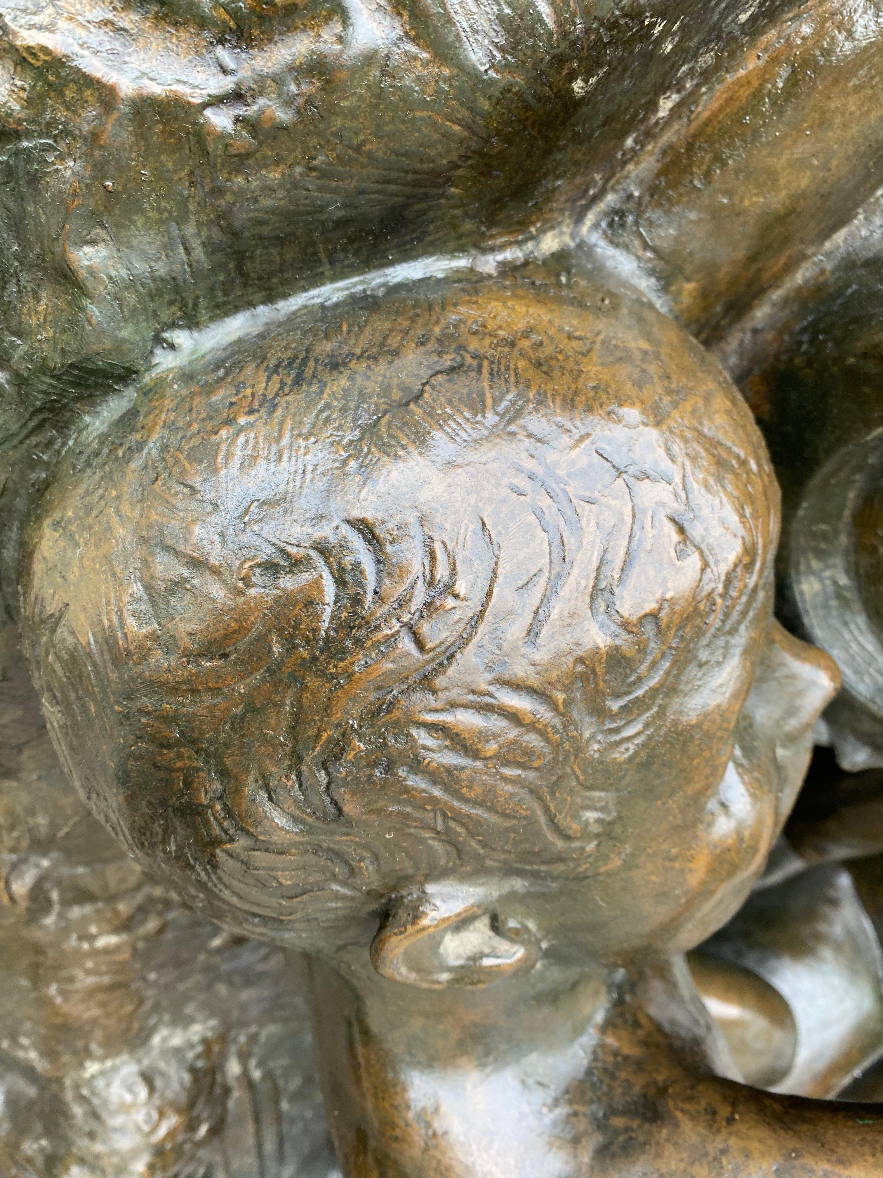 Monumentale fontaine murale / sculpture en bronze Art Deco de Janet Scudder  en vente 1