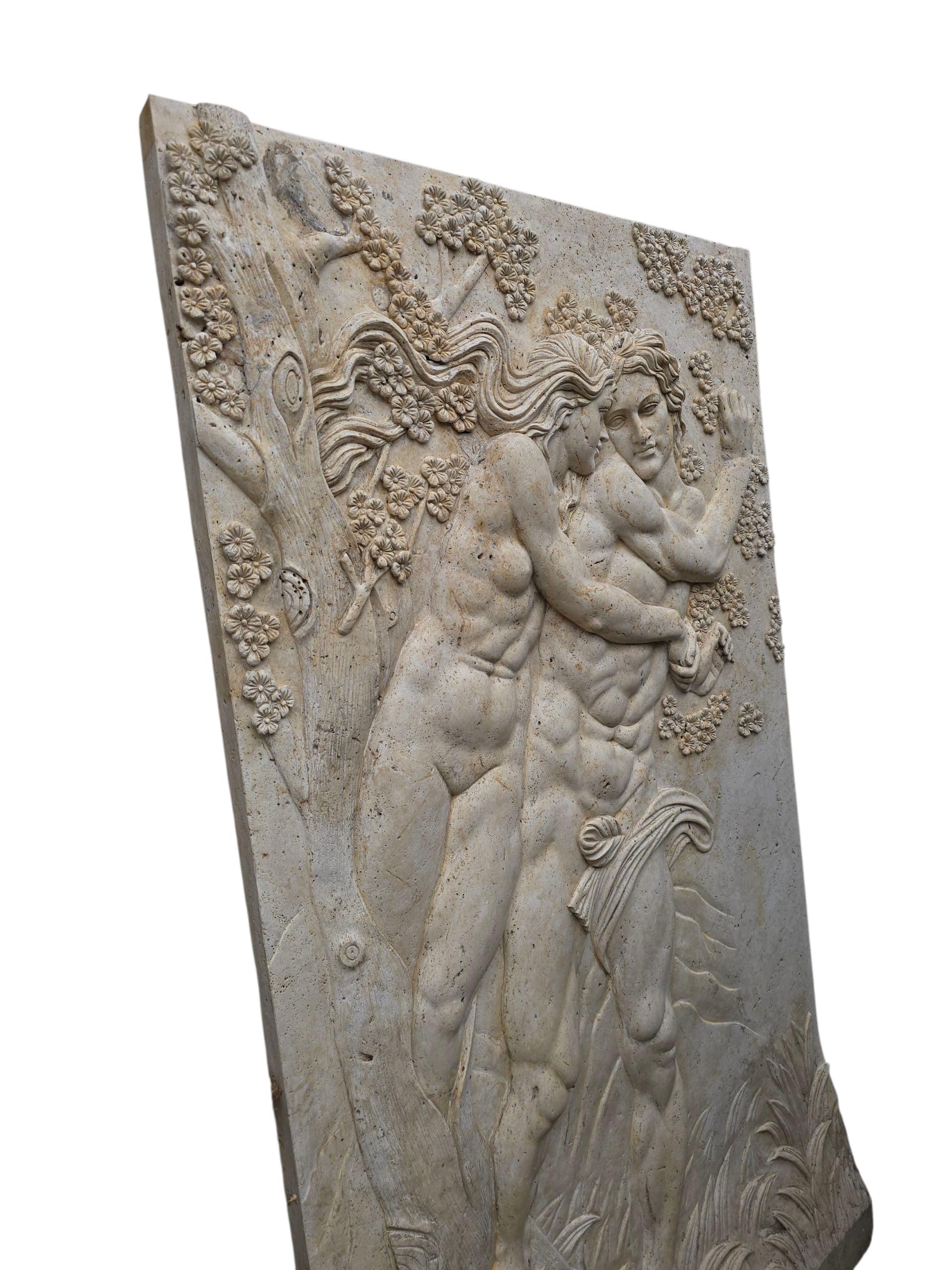 Marbre Panneau monumental en relief en marbre sculpté Art Deco, 20e siècle 190 cm en vente