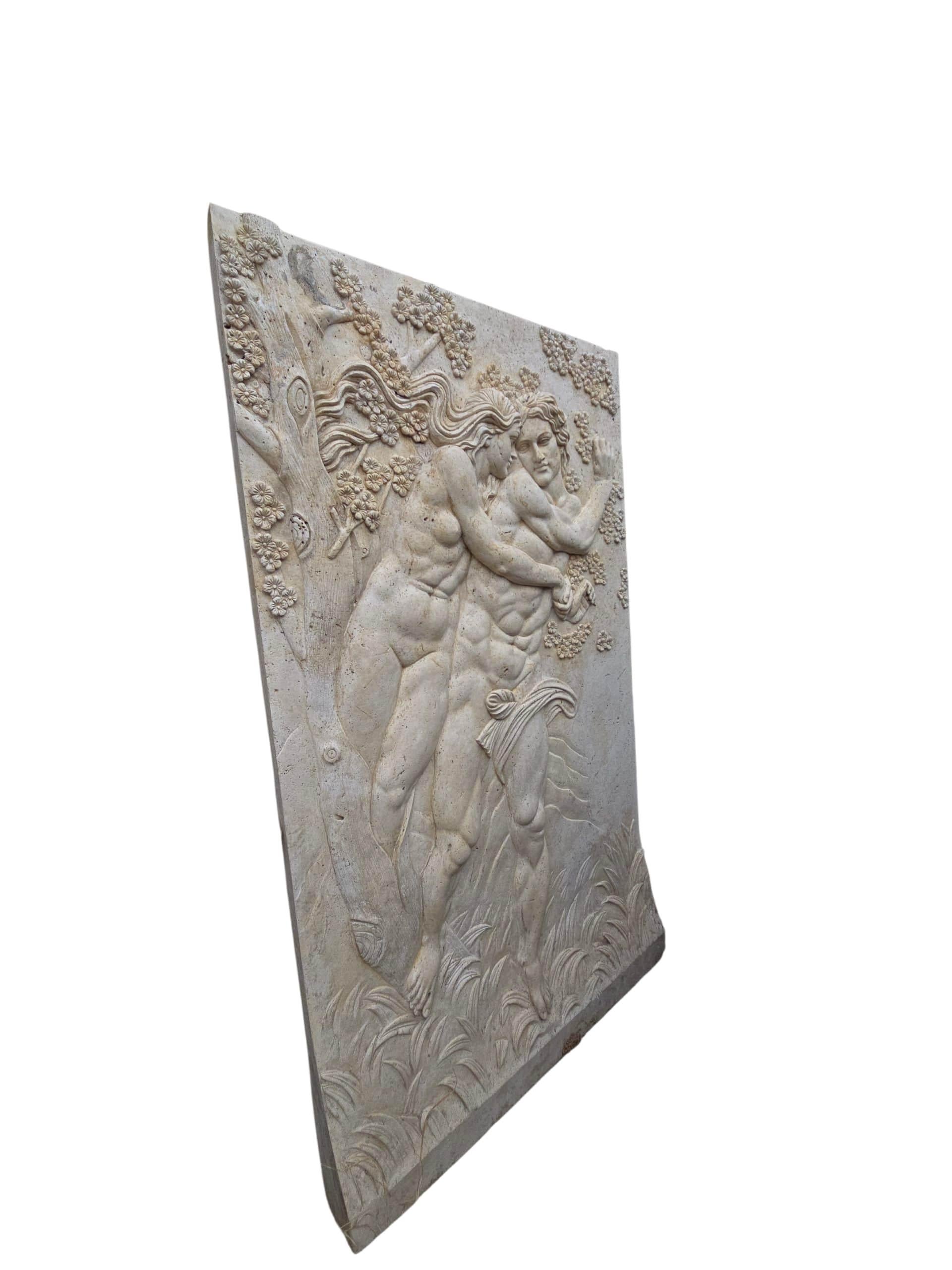 Panneau monumental en relief en marbre sculpté Art Deco, 20e siècle 190 cm en vente 3