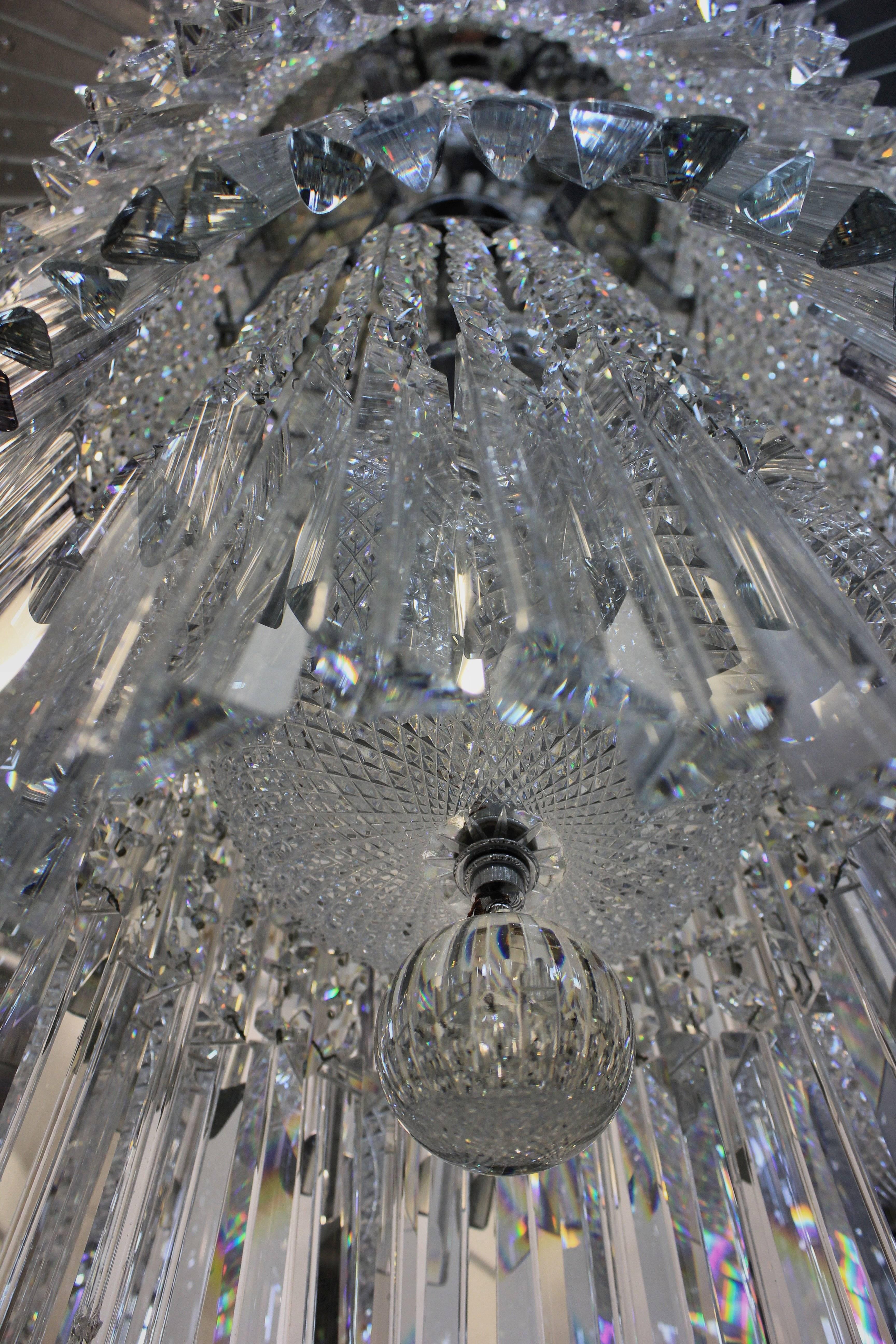 Cut Glass Monumental Art Deco Chandelier from the Adelphi Building, London