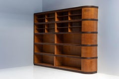Monumental Art Deco Display Corner Cabinet, Italy, Mid-20th Century