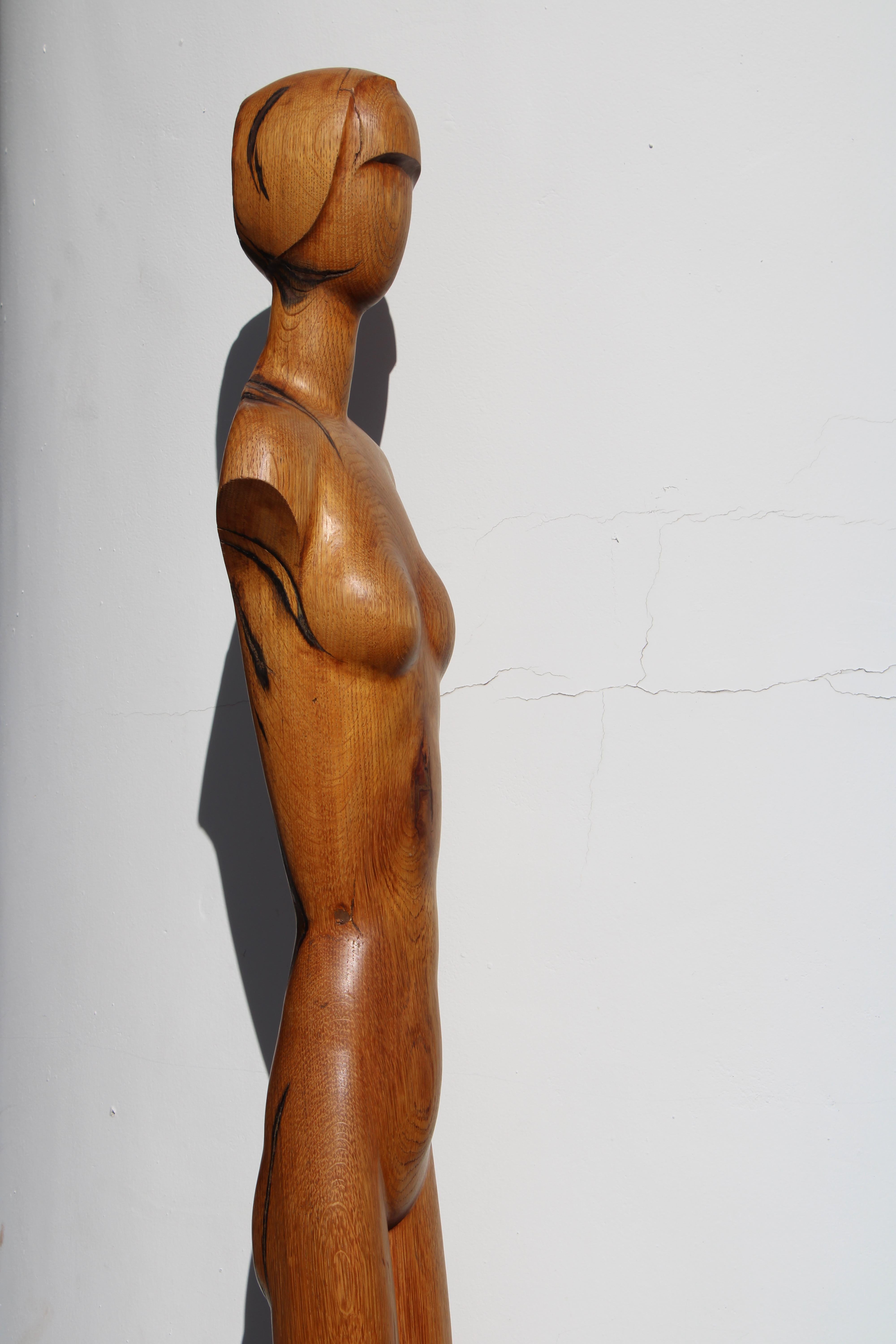 Six Foot Art Deco Figurative Woman Sculpture For Sale 5