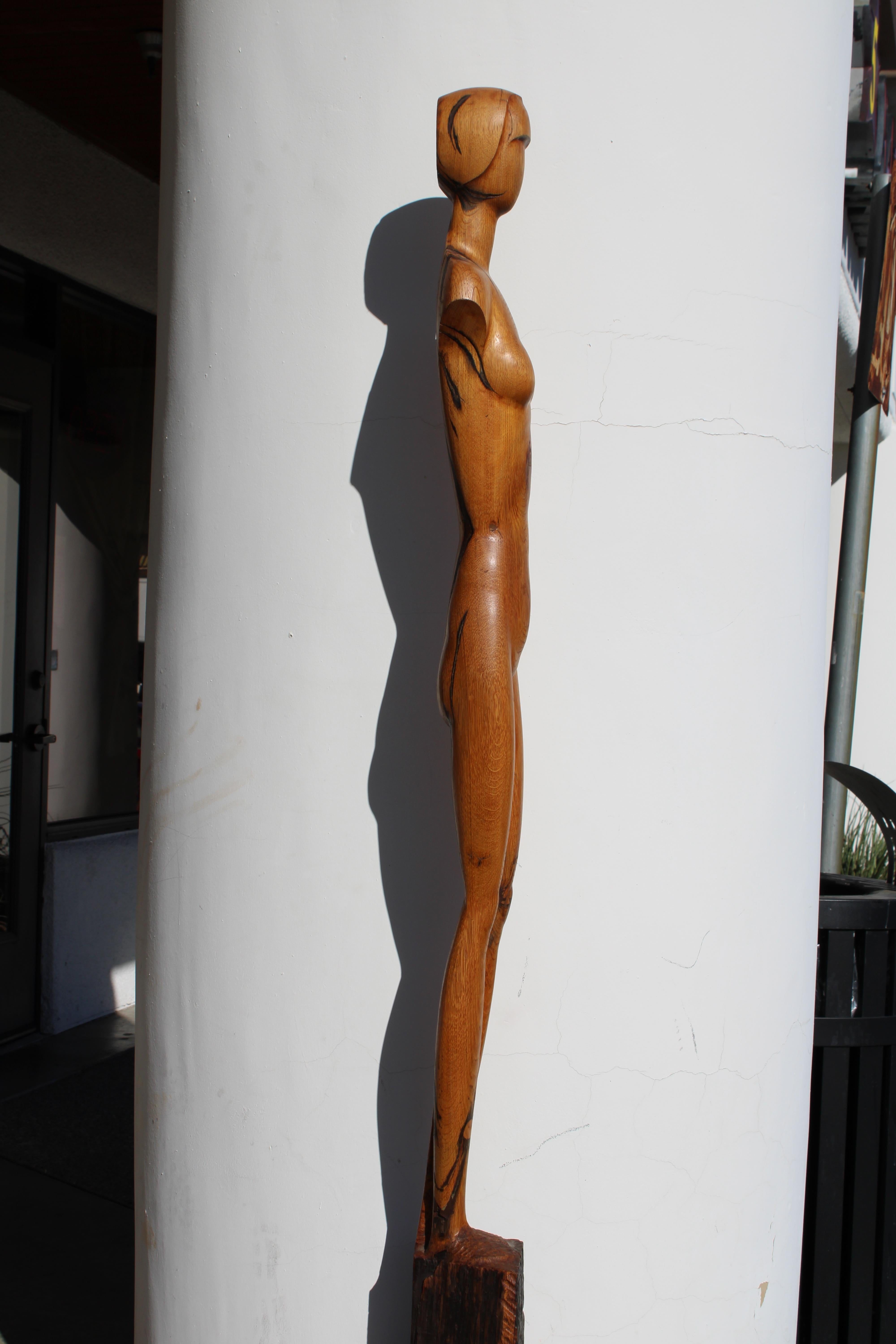 Six Foot Art Deco Figurative Woman Sculpture For Sale 3