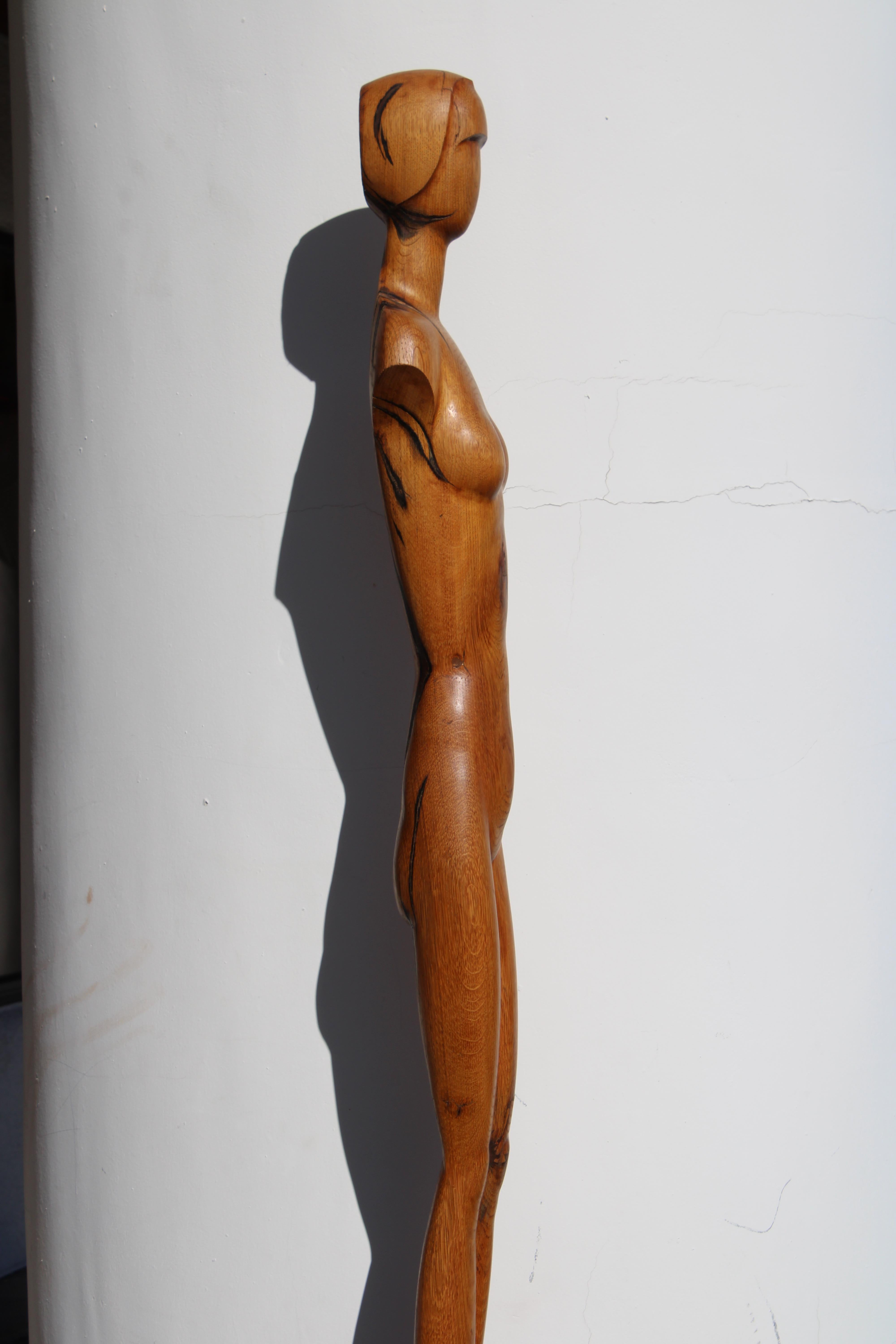 Six Foot Art Deco Figurative Woman Sculpture For Sale 4