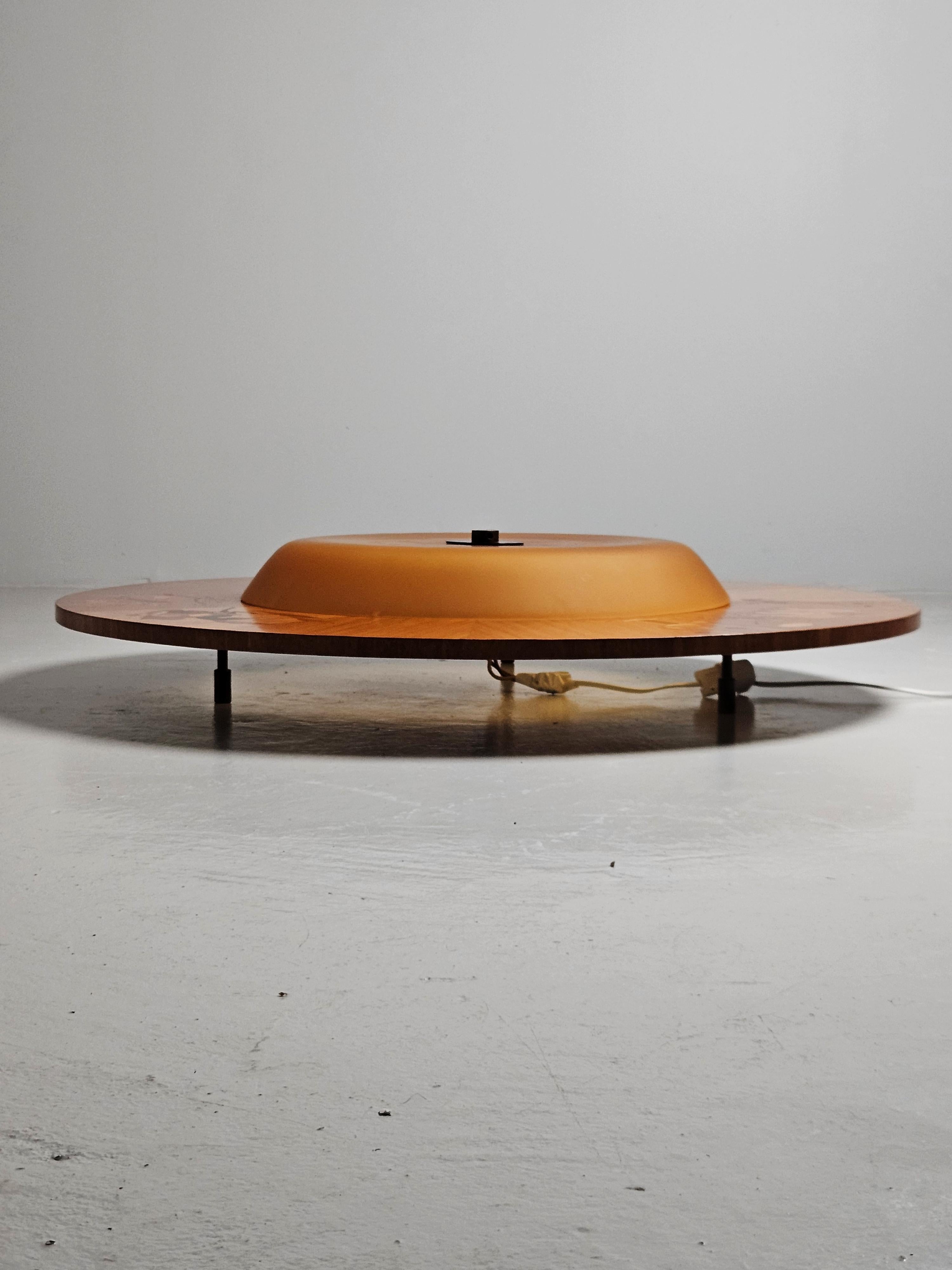 Monumental Art Deco flush mount ceiling lamp by Birger Ekman, Sweden, 1930s 1