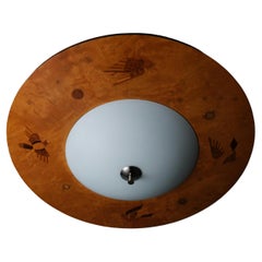 Monumental Art Deco flush mount ceiling lamp by Birger Ekman, Sweden, 1930s