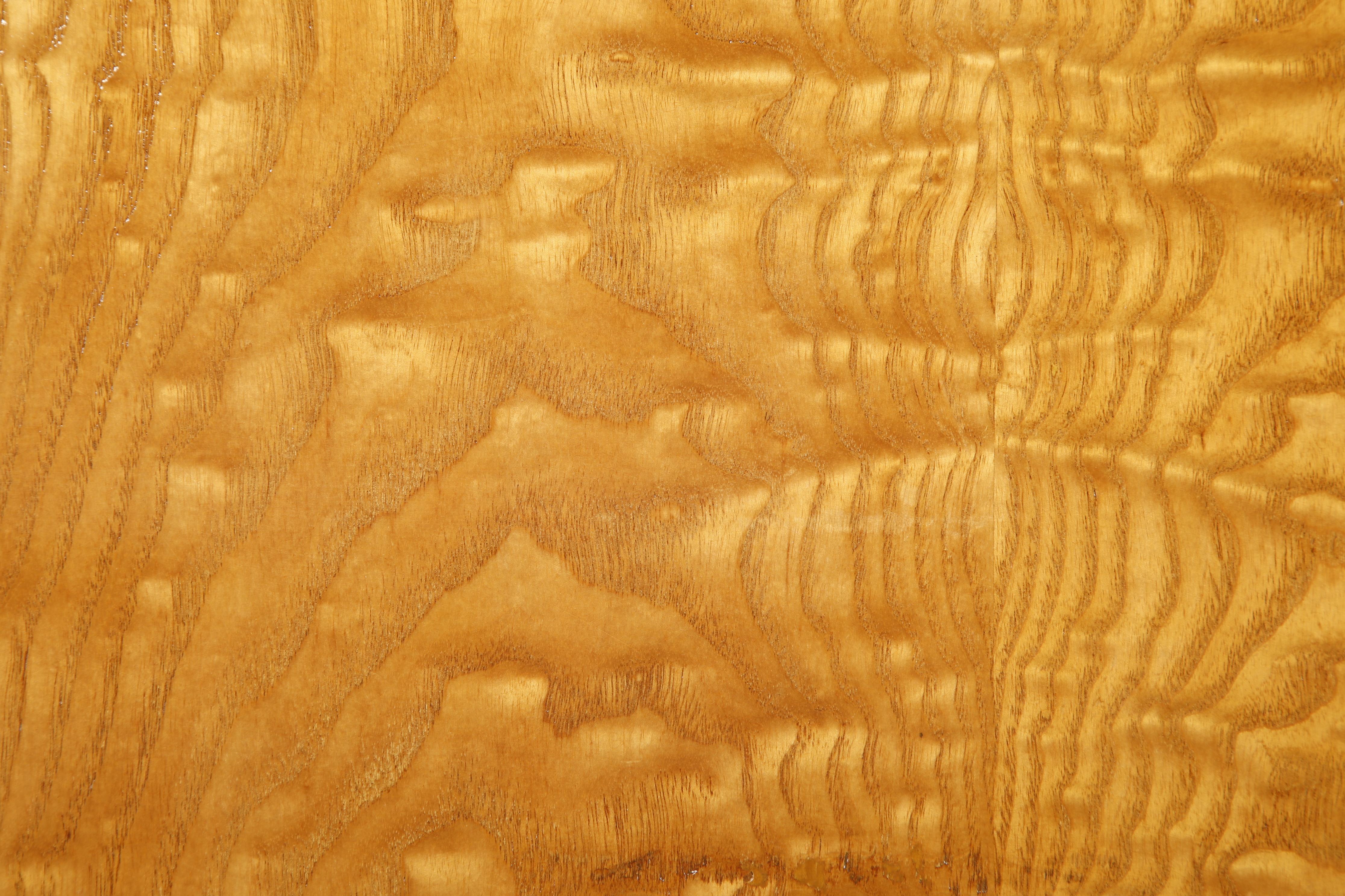 Monumental Art Deco Hollywood Regency Armoire in Blonde Quilted Wood, c 1930s For Sale 4