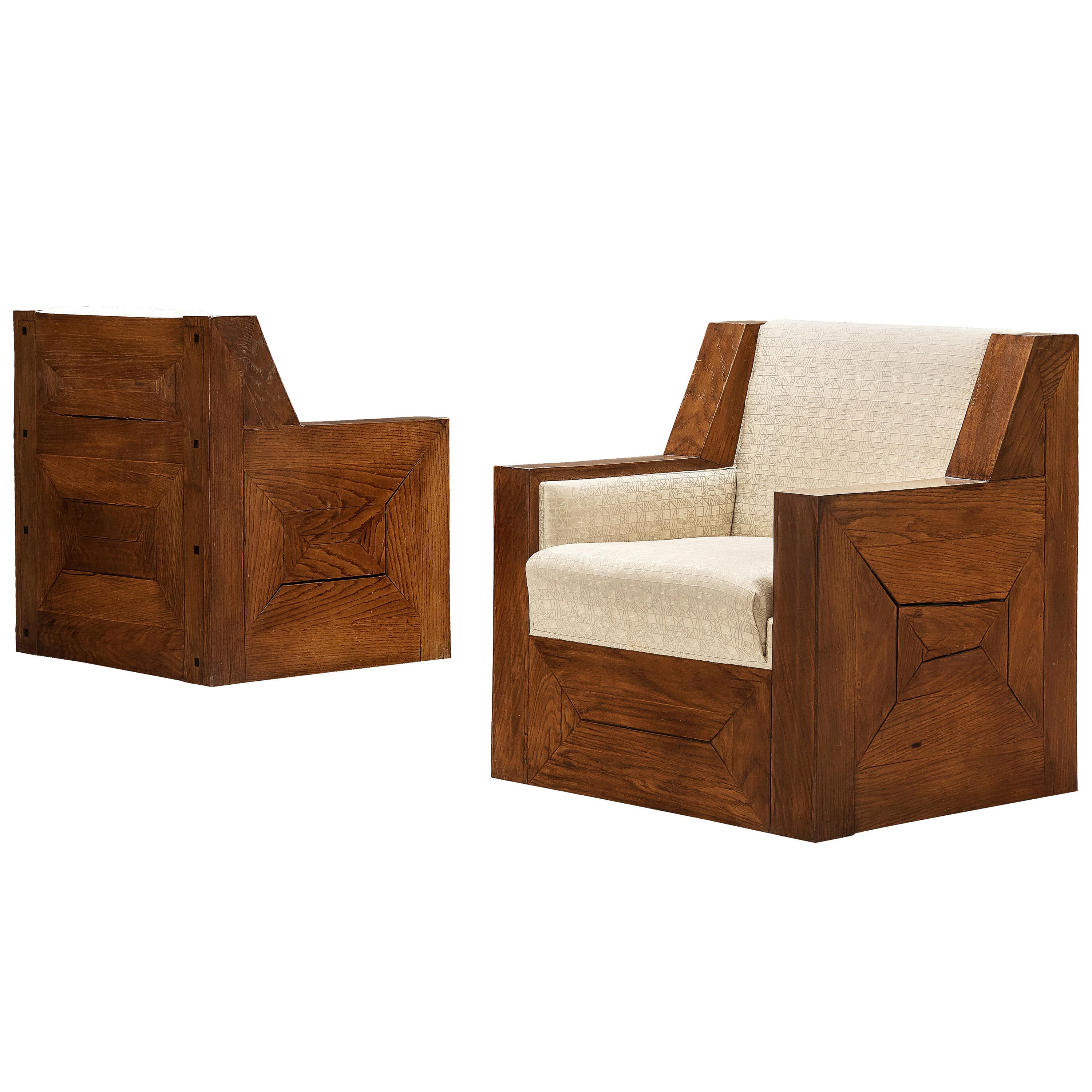 Monumental Art Deco Lounge Chairs