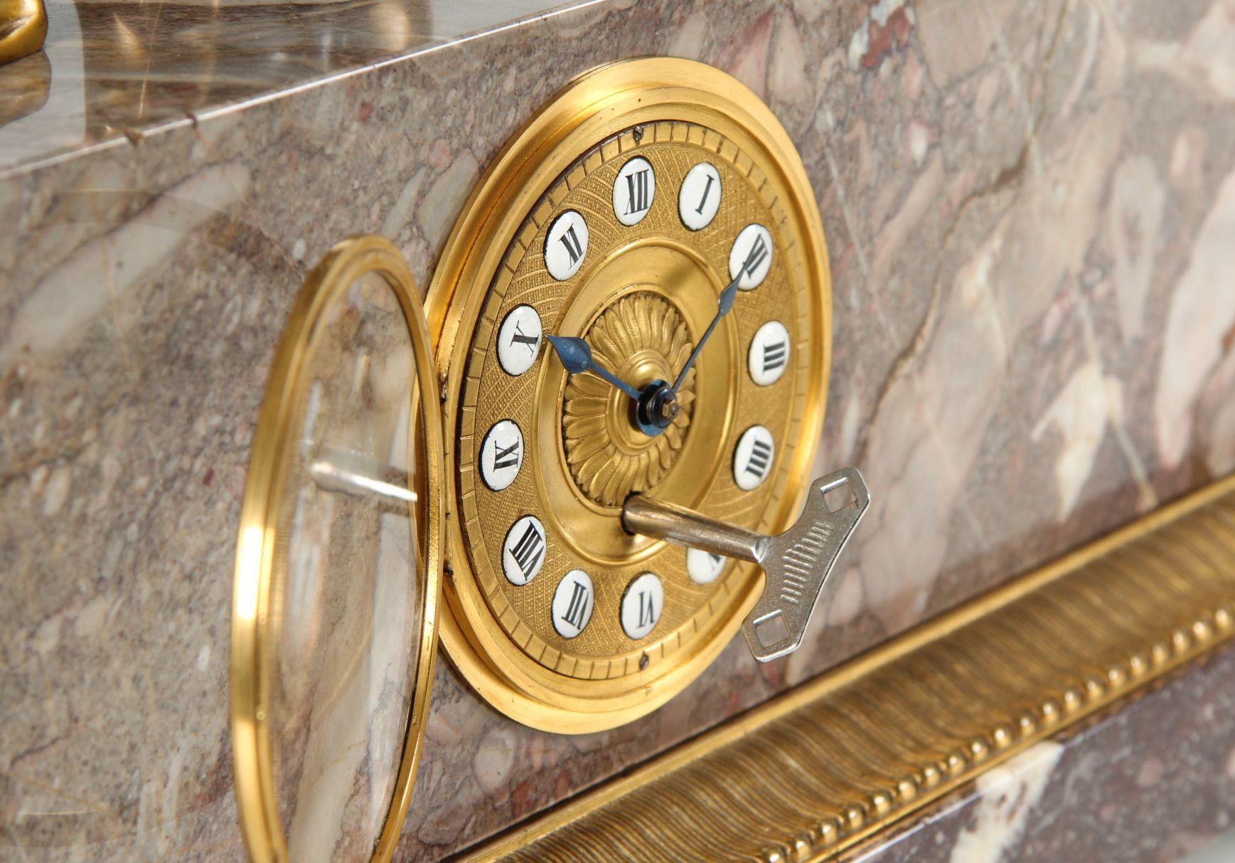 Bronze Monumental Art Deco Mantel Clock - Orpheus And The Animals, Austria, circa 1925 For Sale