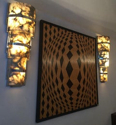 Monumental Art Deco sconces in alabaster, France , 1930, Style: Art Deco