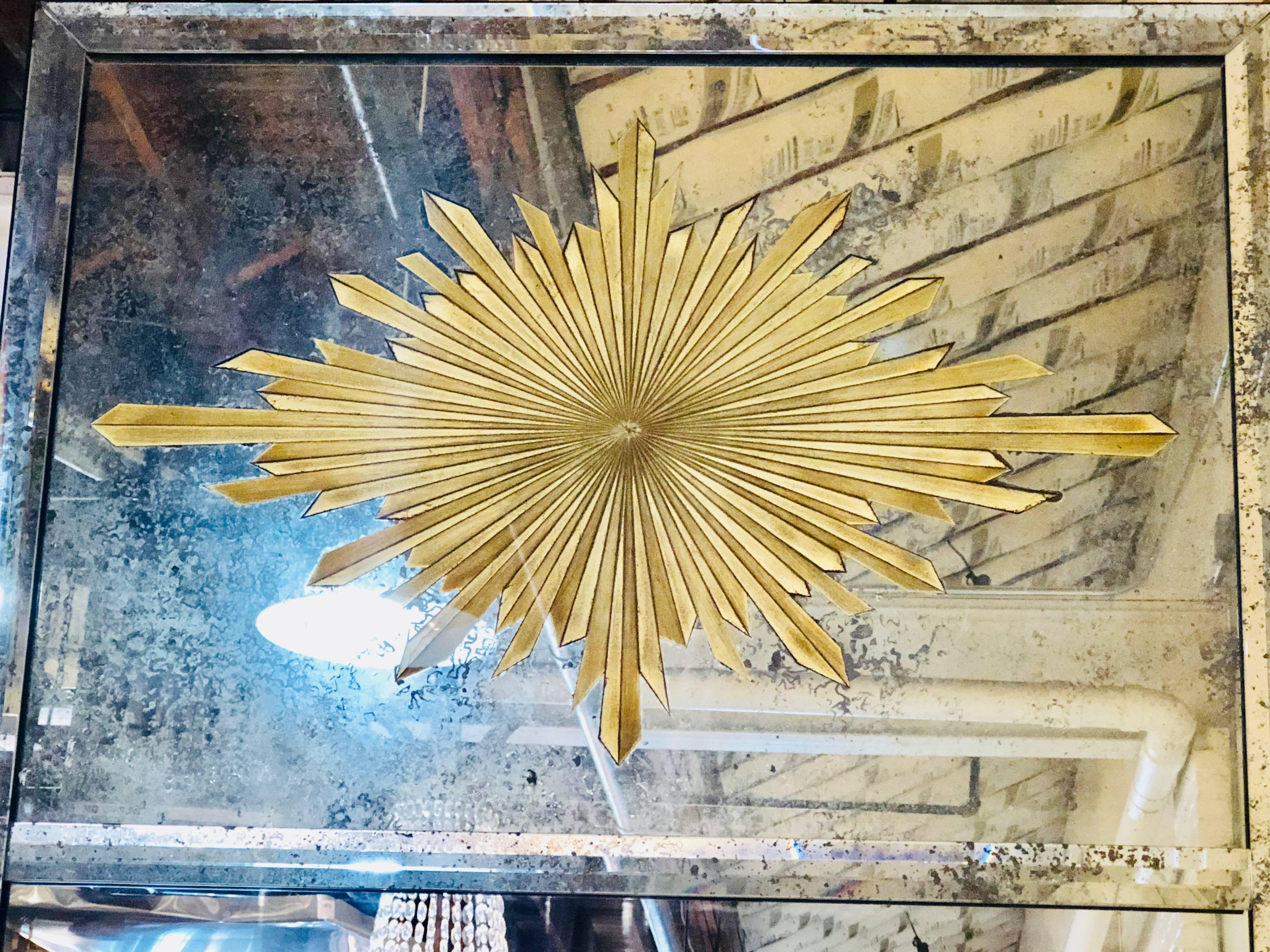 art deco shell mirror