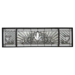 Monumental Art Deco Style Leaded Glass Architectural Window