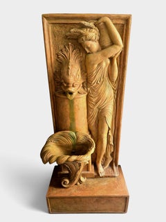 Monumental Art Deco Terracotta Garden Fountain Allegory of Summer by Ezio Ceccar