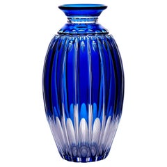 Monumental Art Deco Val St. Lambert Cobalt Vase