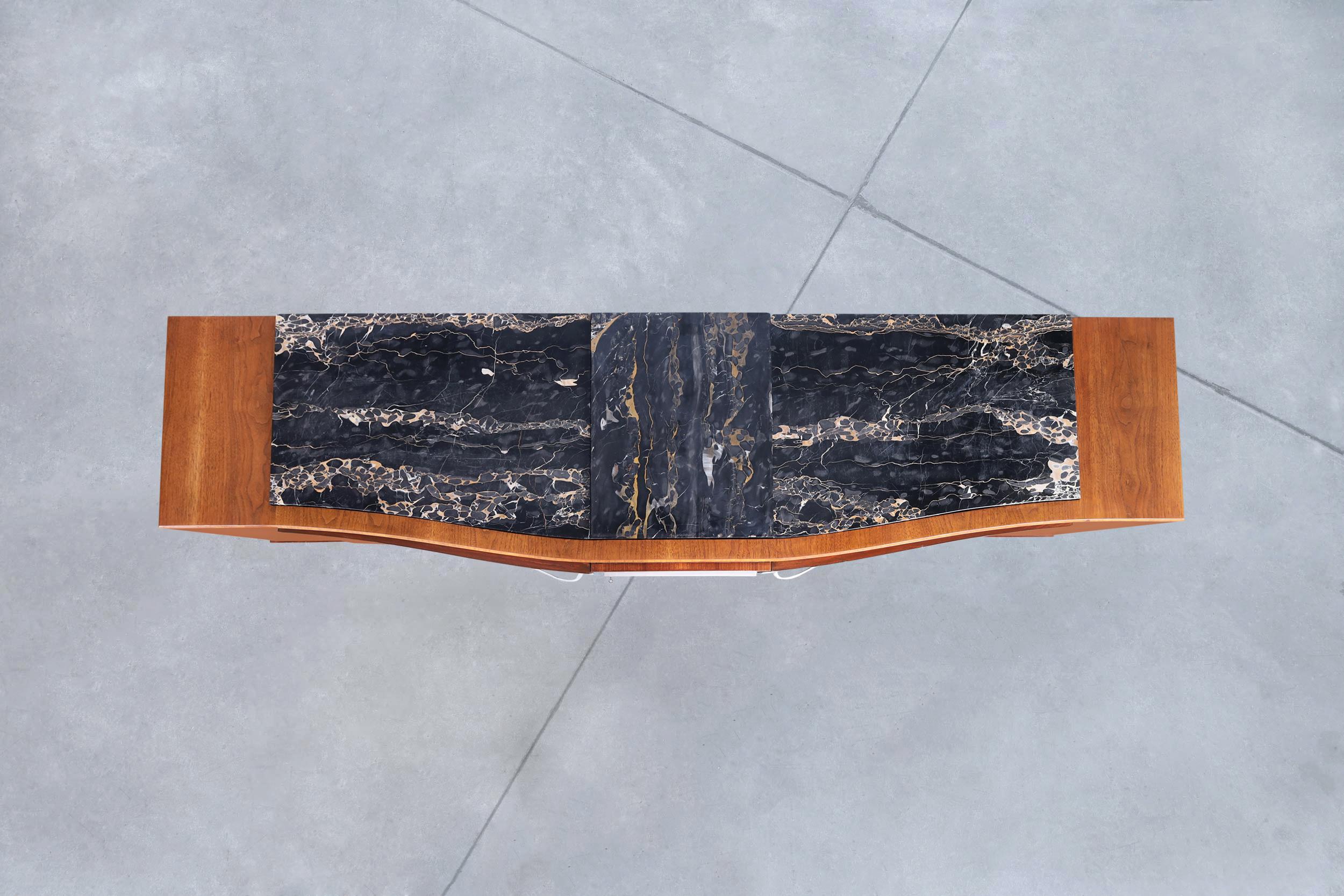 Monumental Art Deco Walnut and Marble Credenza by Maurice Rinck For Sale 6